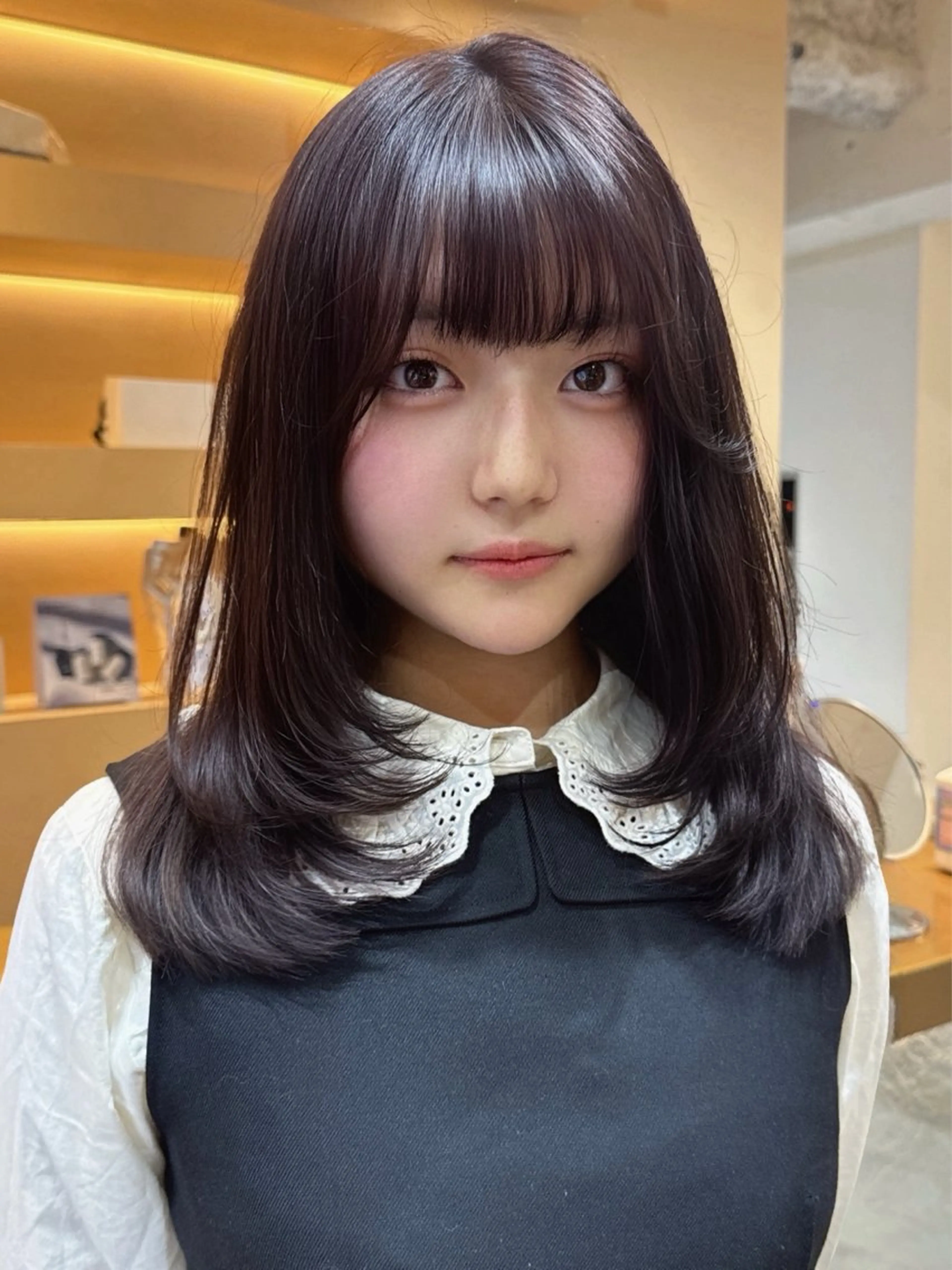 ミディアム カット ヘアカラー トリートメント ヘッドスパ 🌸韓国レイヤー特化 🌸髪質改善🧖来輝のヘアスタイル