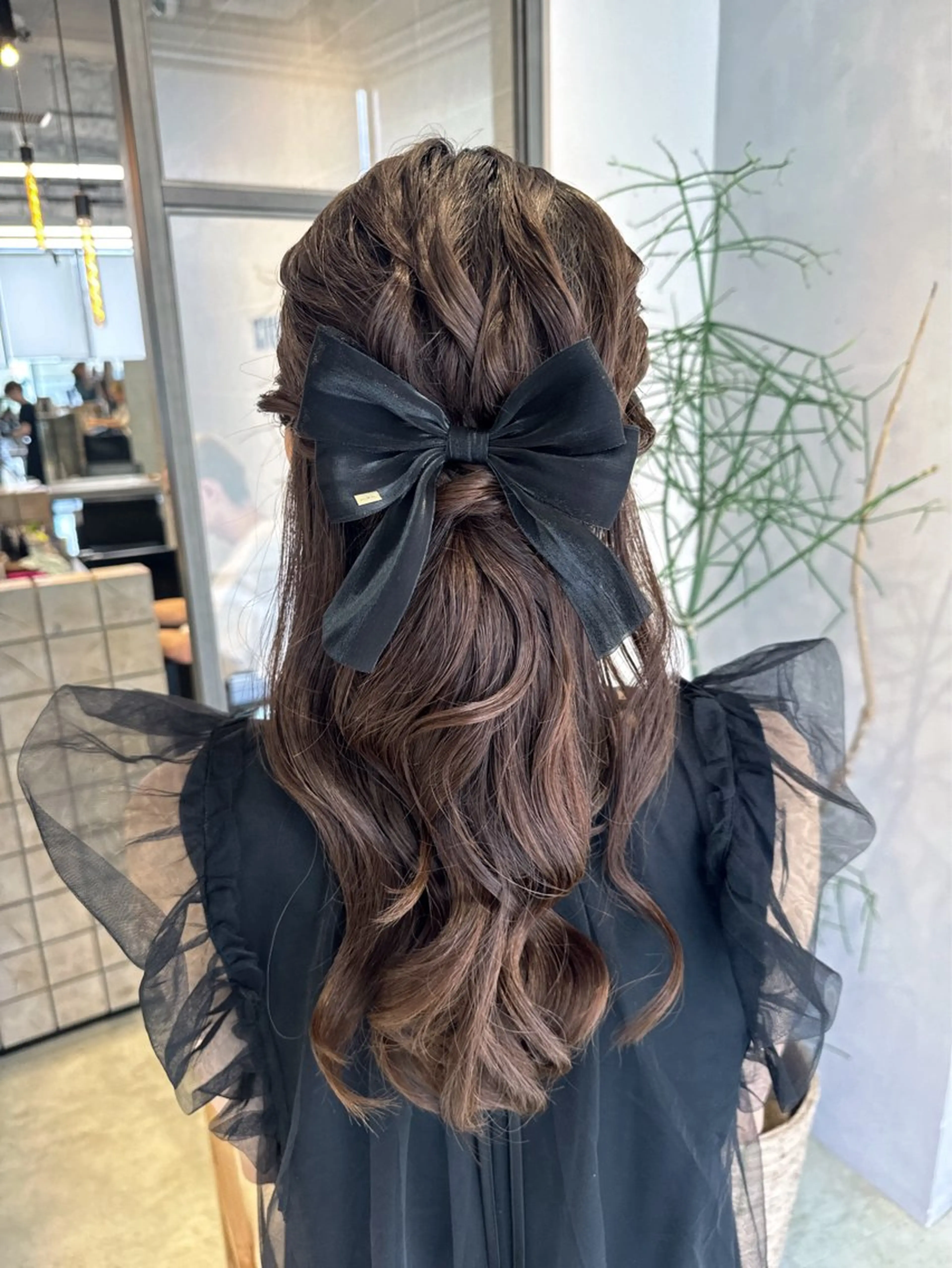 ヘアアレンジ ハーフアップ 透明感カラー✨艶髪 制作🌱山根あゆみのヘアスタイル