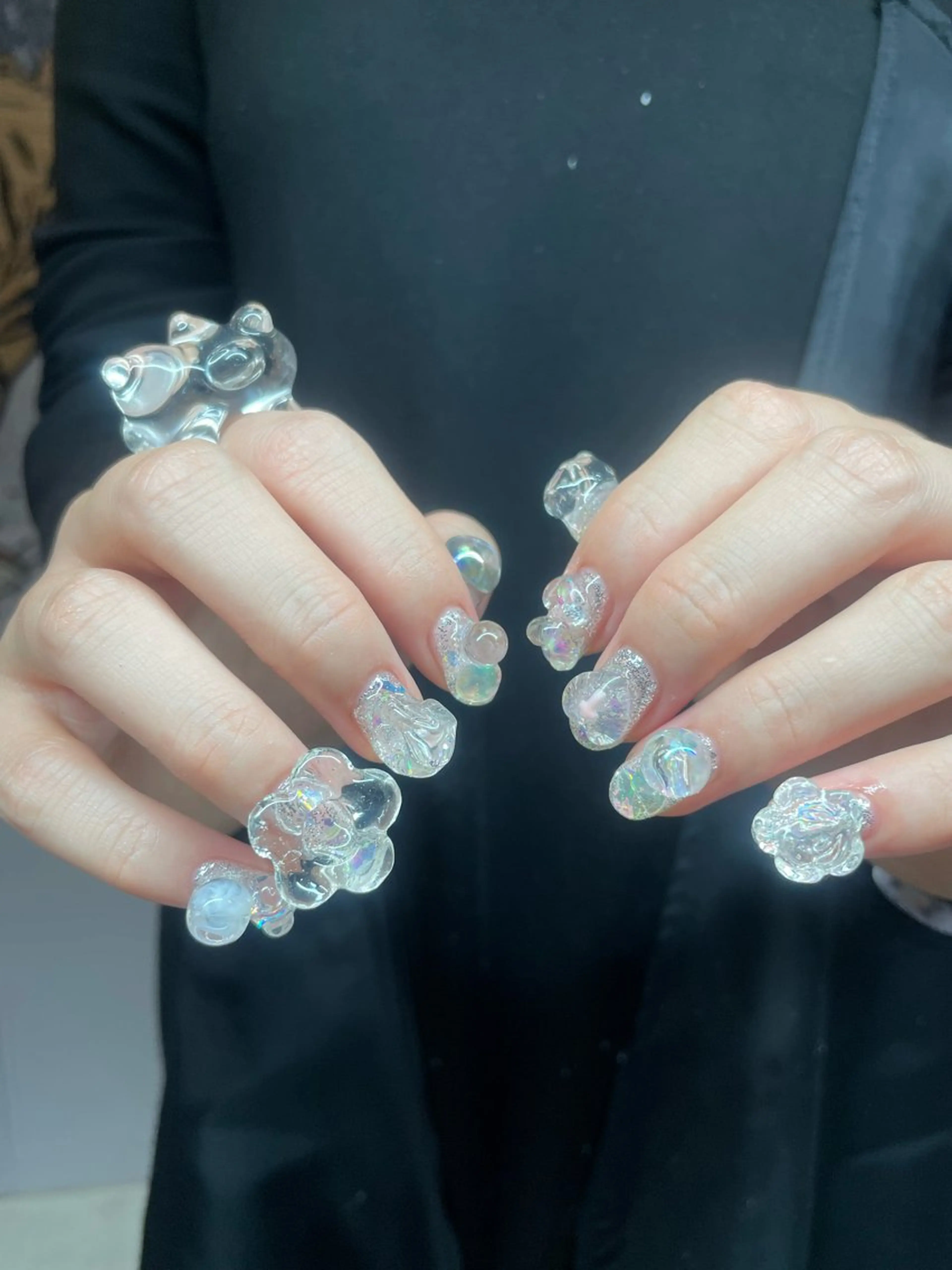 ネイル クリアネイル ハンドネイル posa nail モエミのネイルデザイン