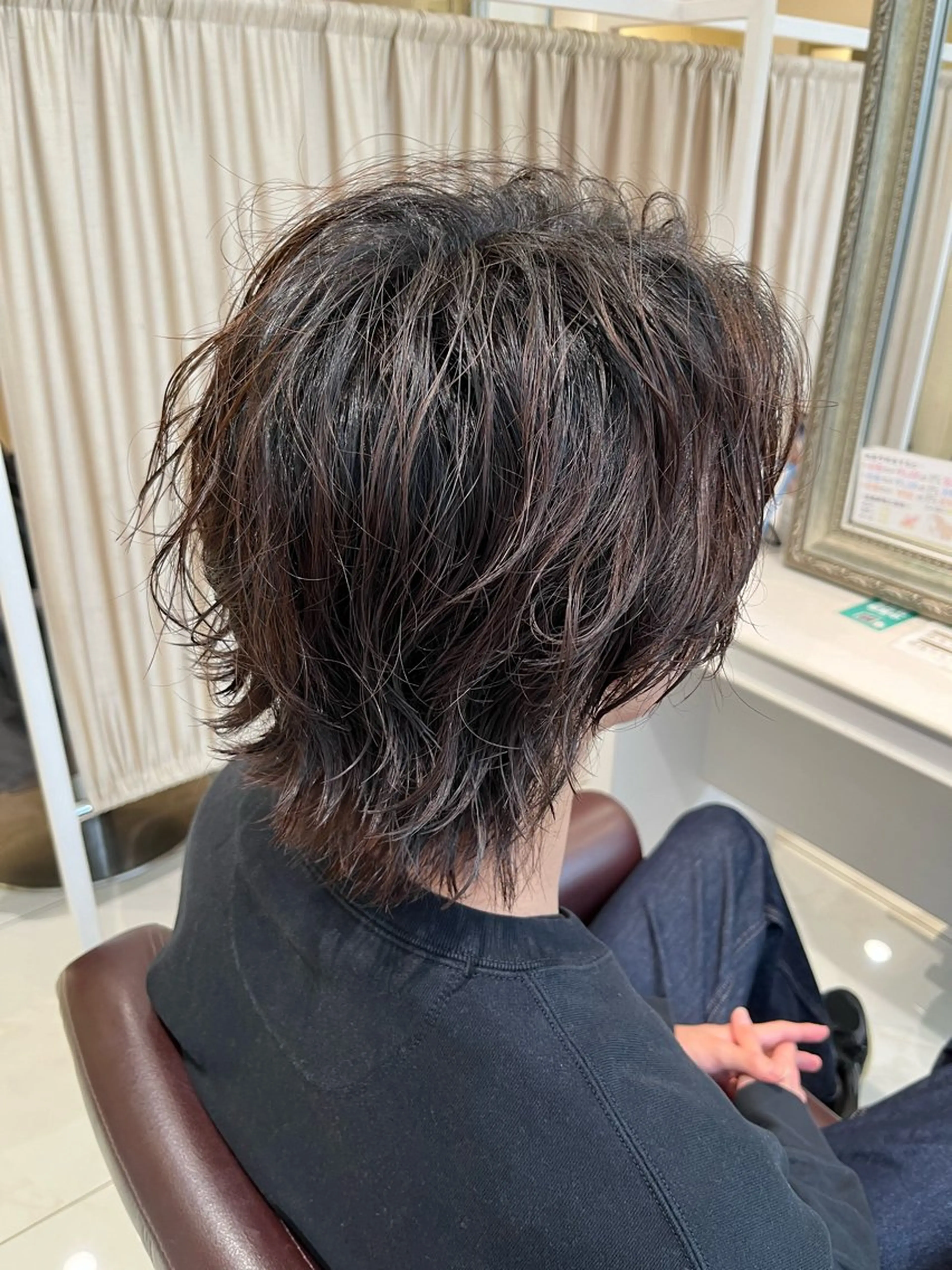 ミディアム メンズ カット パーマ 佐々木 拓海のヘアスタイル