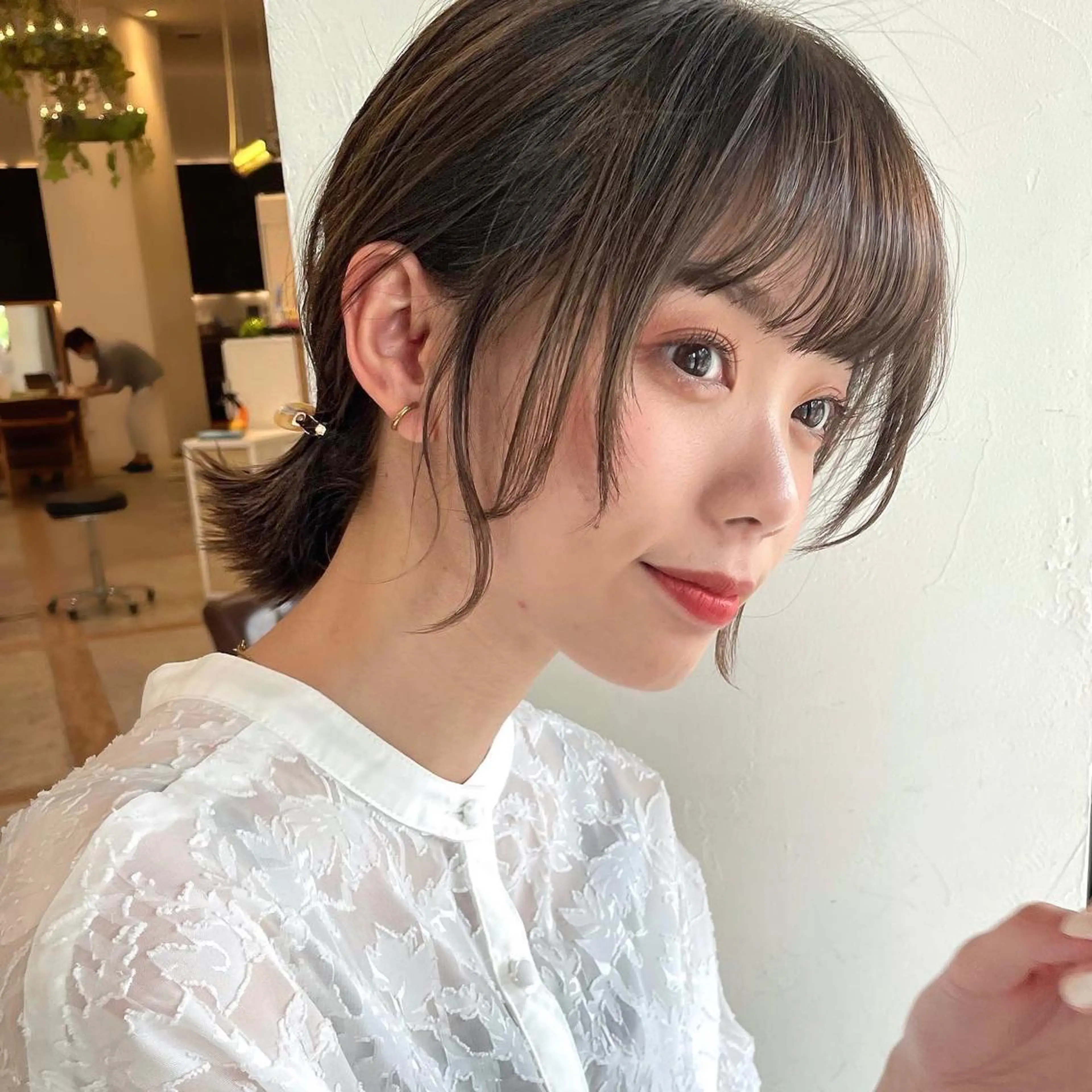 ミディアム ヘアアレンジ ボブ 簡単アレンジ OAK 学芸大学所属・秋葉萌　透明感カラー /レイヤー/ボブ♡のヘアスタイル