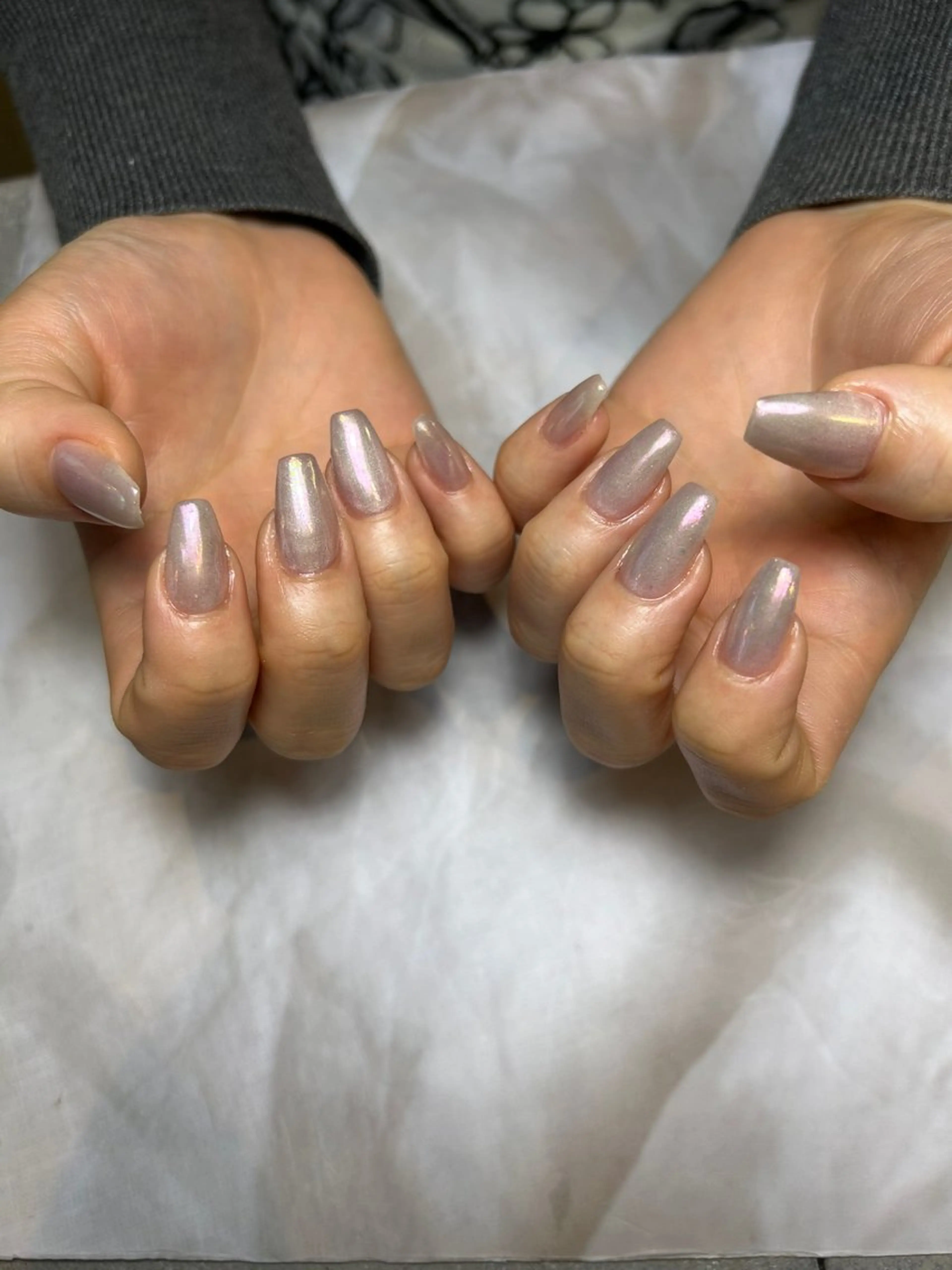 ネイル オーロラネイル 氷ネイル・うるうるネイル マグネットネイル 持ち込み ハンドネイル Reflection marikoのネイルデザイン