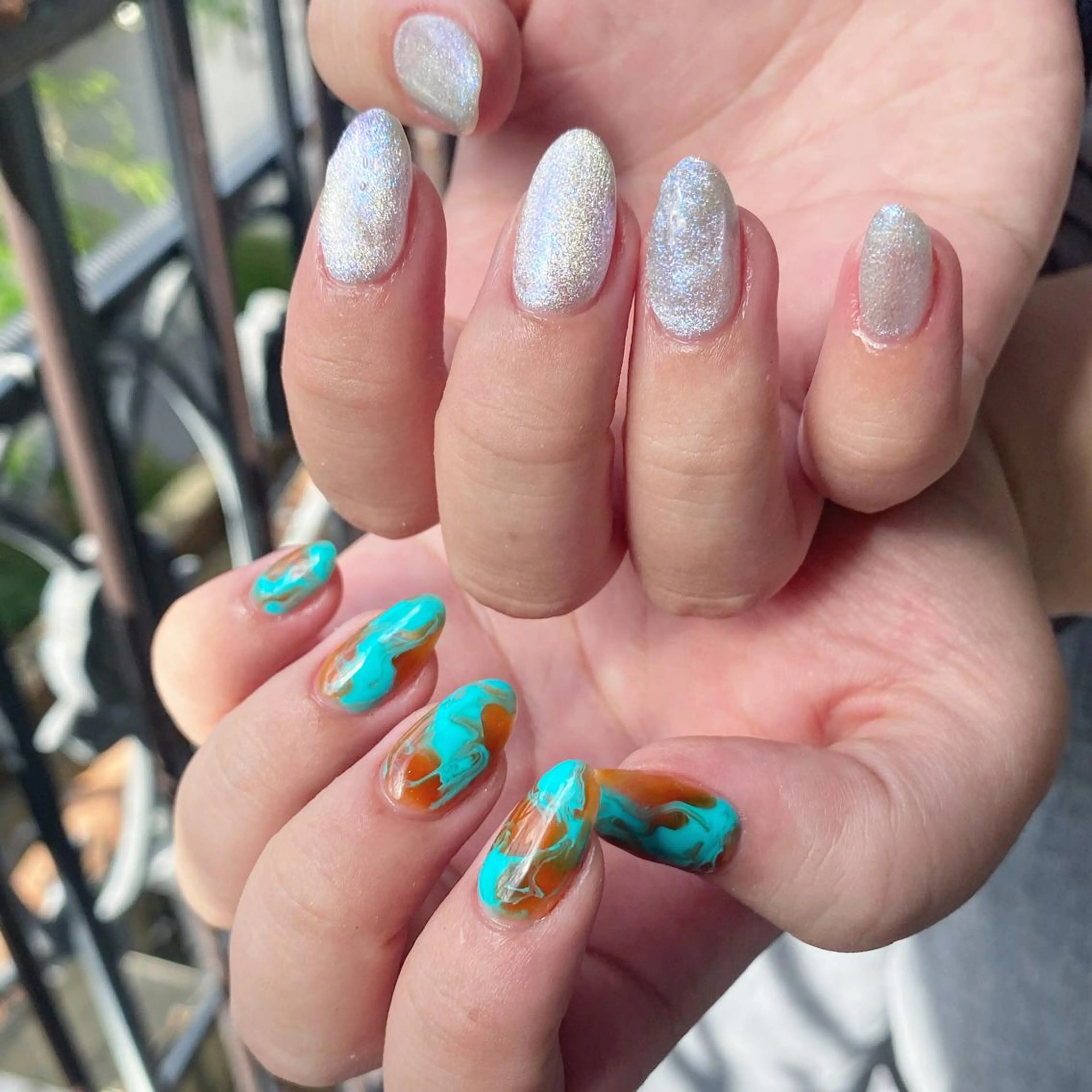 ネイル アートネイル 氷ネイル・うるうるネイル 韓国ネイル マグネットネイル ニュアンスネイル To Me Nail所属・🩵 mei🩵のネイルデザイン