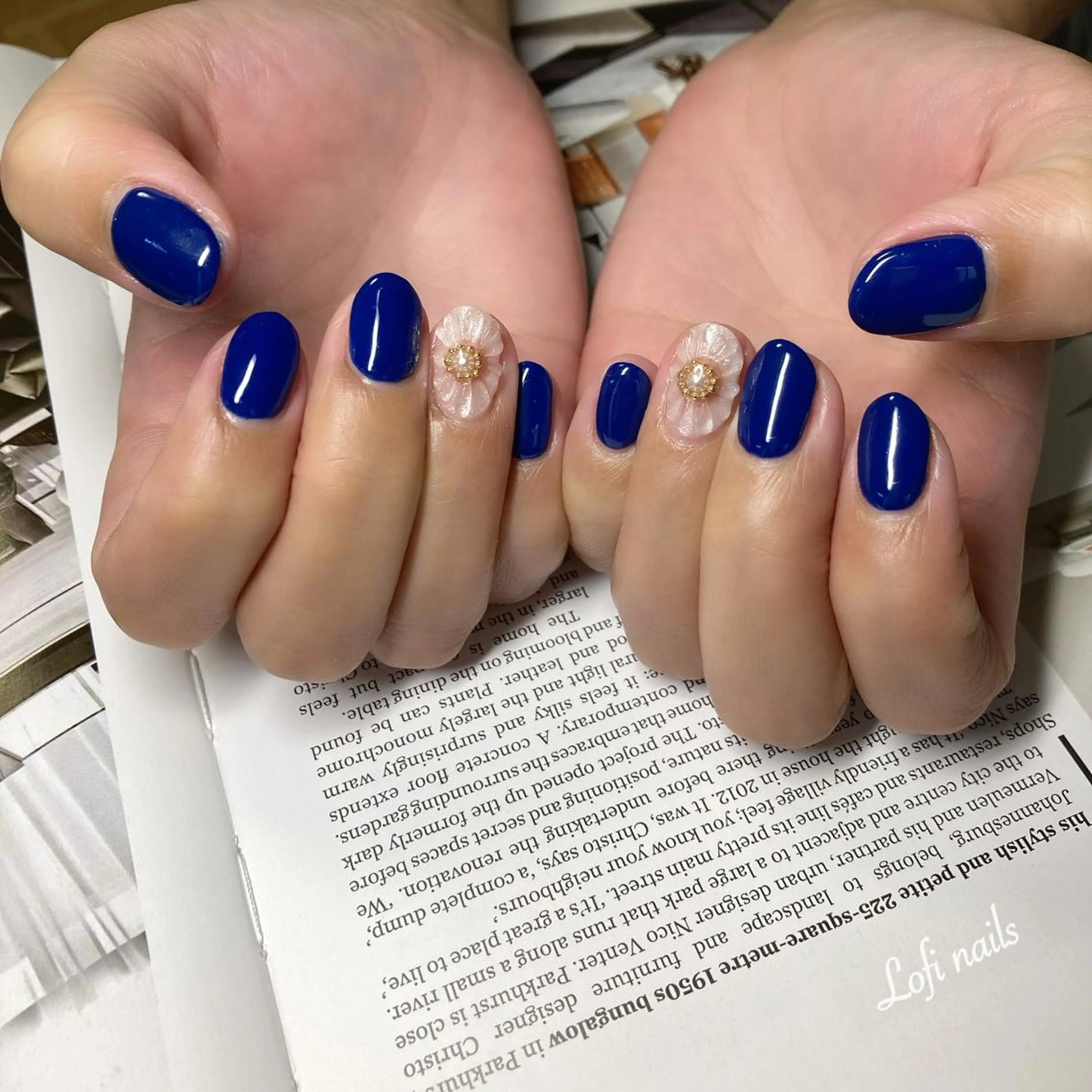 ミディアム ネイル アートネイル ワンカラーネイル Lofi nails ゆきこのネイルデザイン