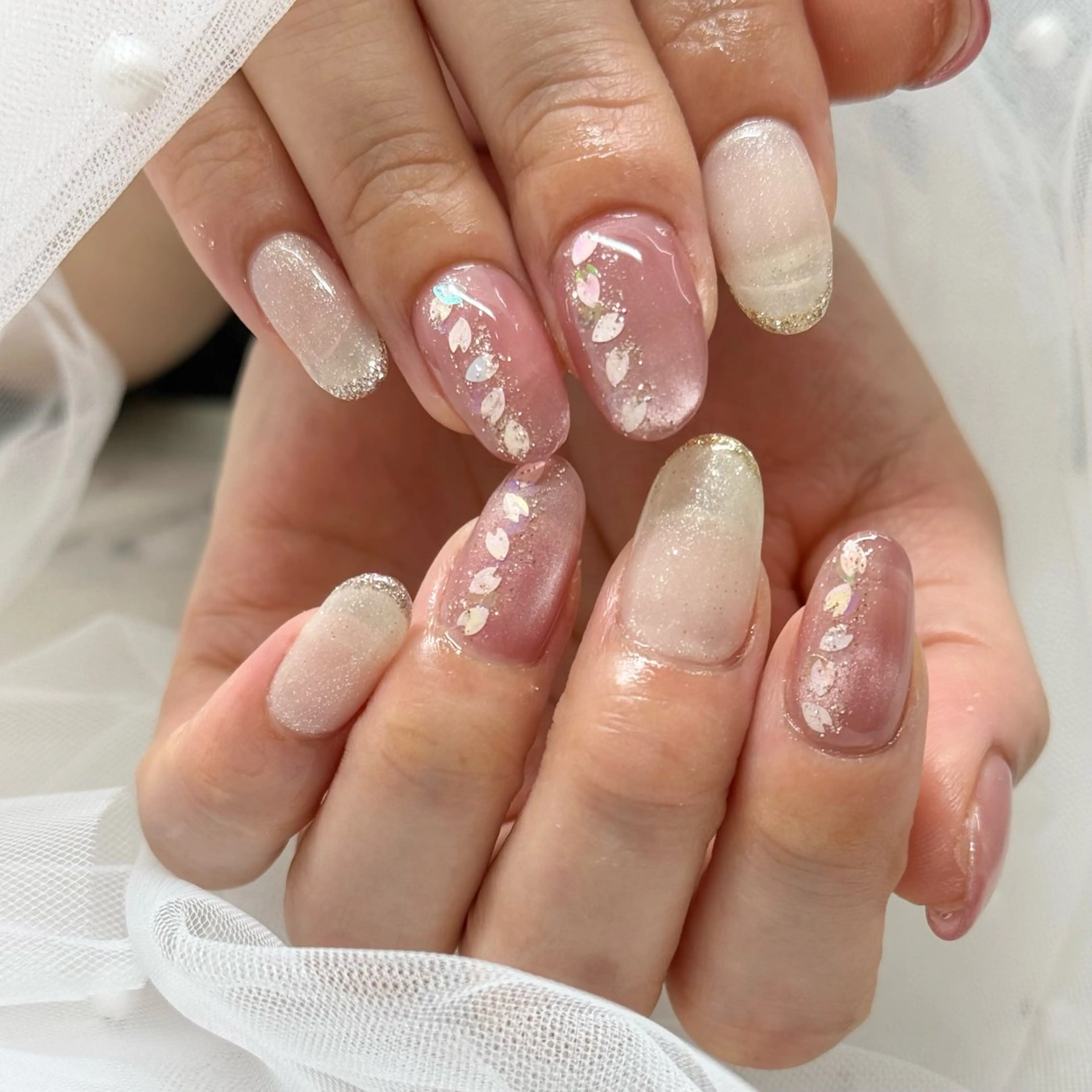 ネイル 長さ出し ショートネイル ネイルチップ salone Regina 【サローネ　レジーナ】所属・Regina Marinaのネイルデザイン