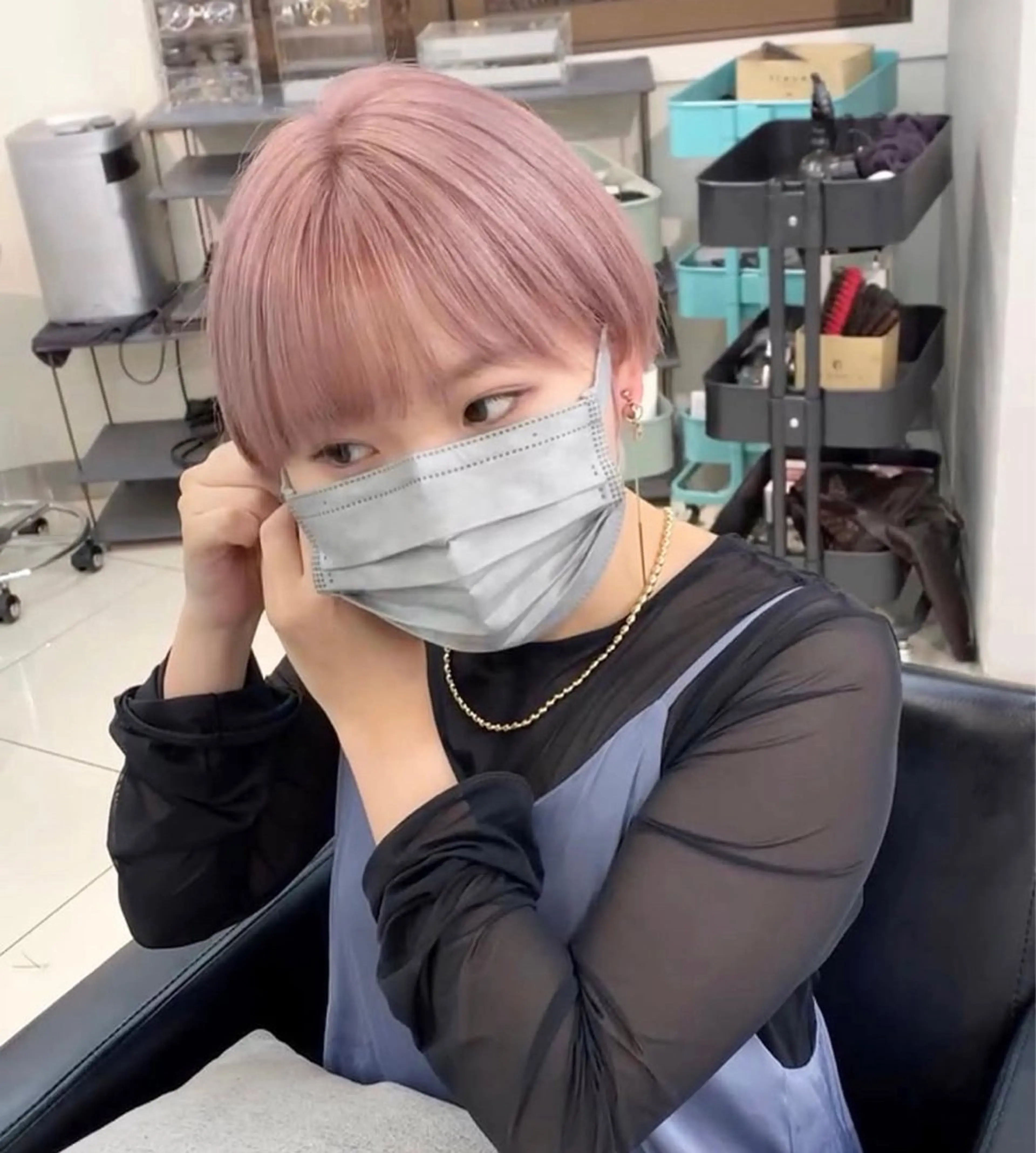 ショート レイヤー×ツヤカラー 渋谷/kougaのヘアスタイル