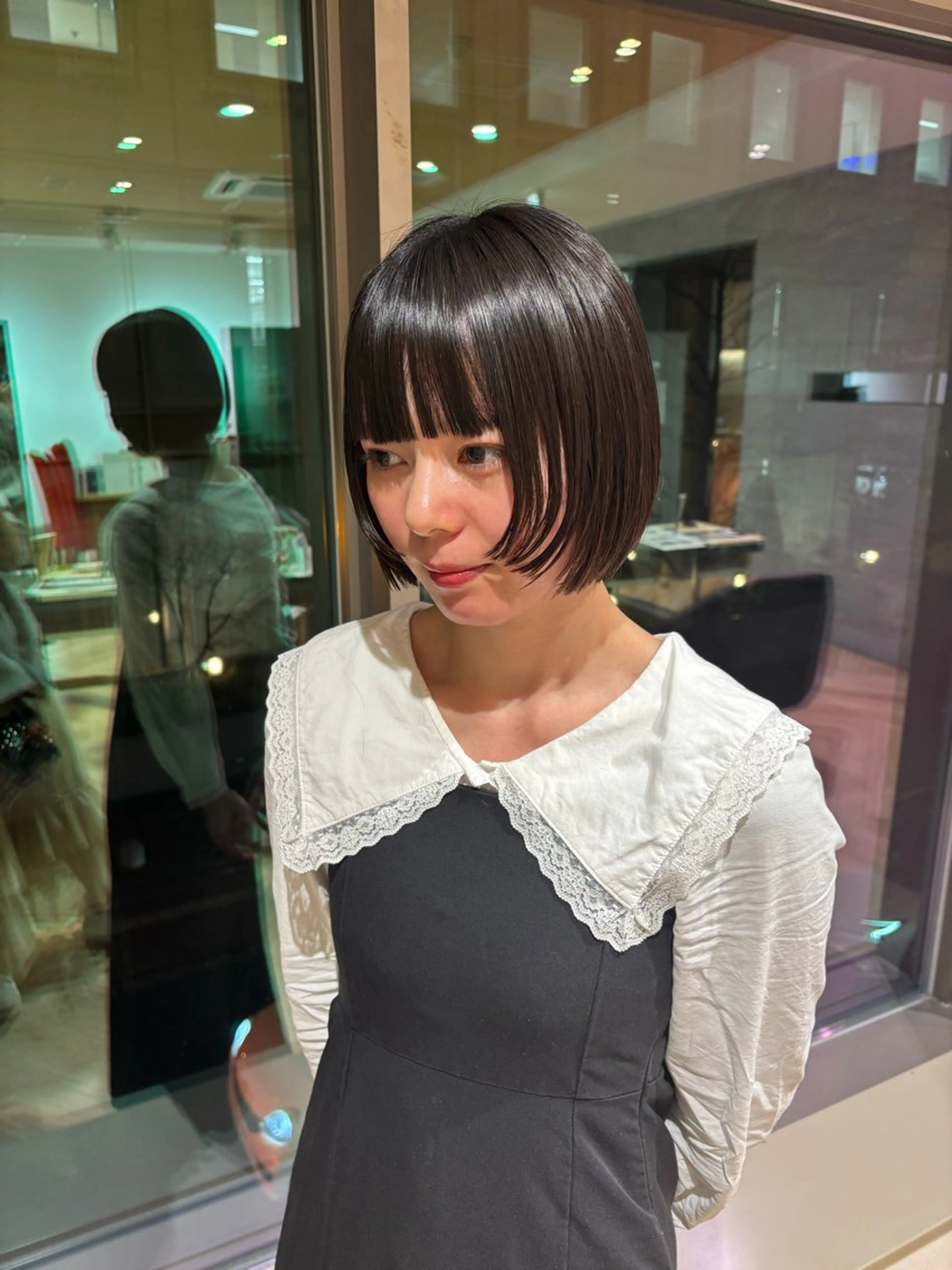 ショート ボブレイヤー ボブ レイヤーカット カット ゆい/パーマ/レイヤ ー/似合わせカラーのヘアスタイル