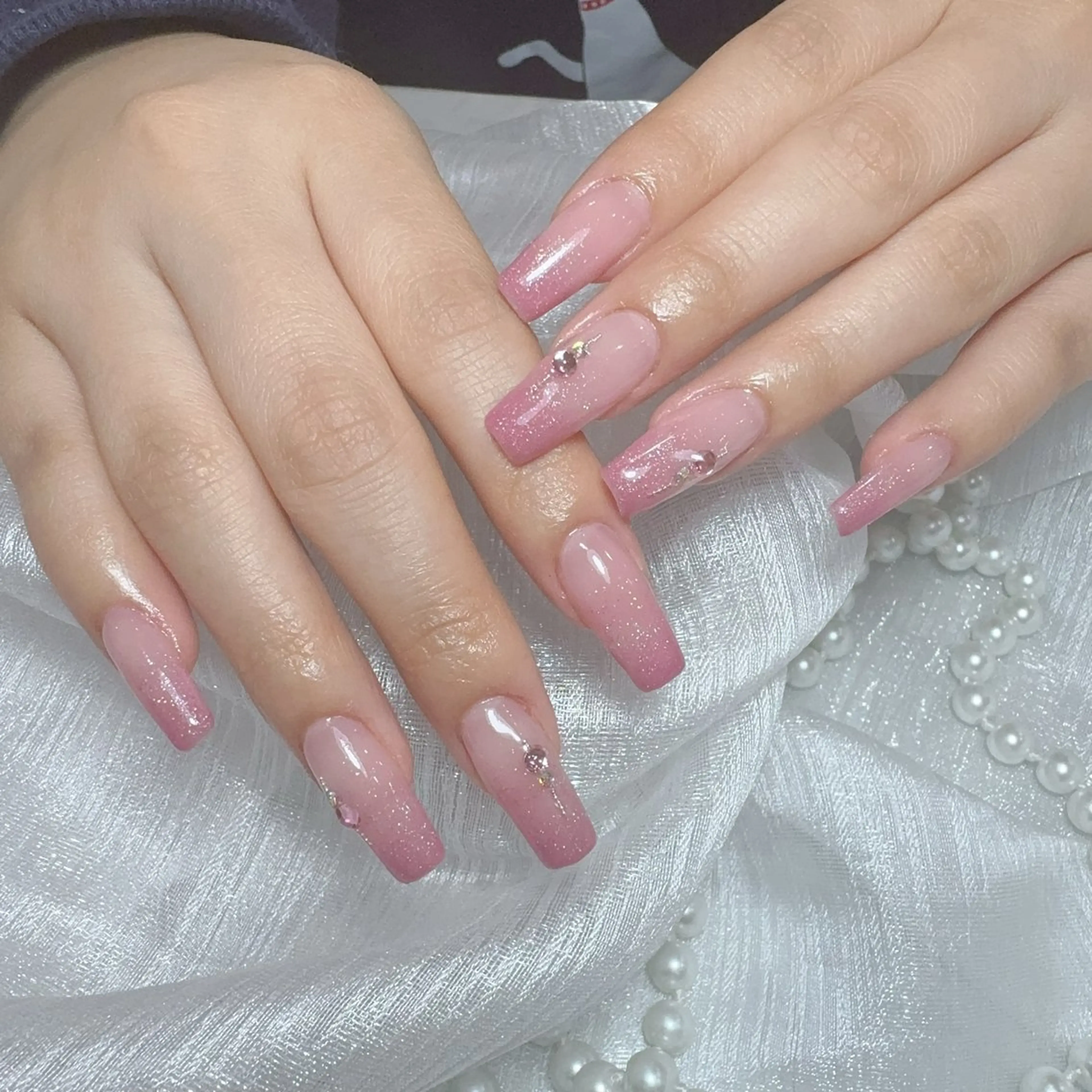 ネイル アートネイル フラッシュネイル フレンチネイル ジェルネイル ガラスフレンチ You&Me Yukiのネイルデザイン