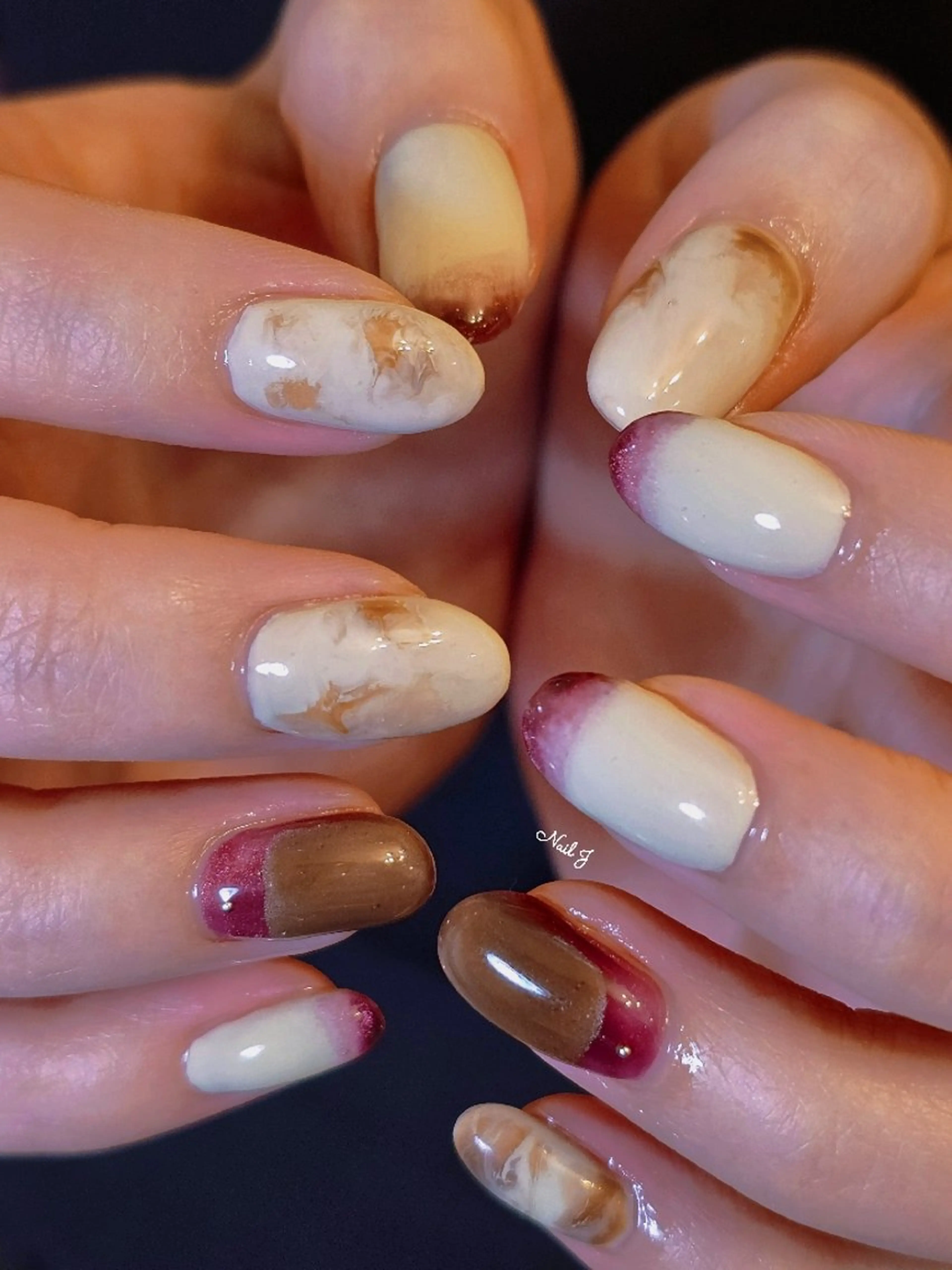 ネイル 韓国ネイル 持ち込み ニュアンスネイル ハンドネイル Nail Jのネイルデザイン