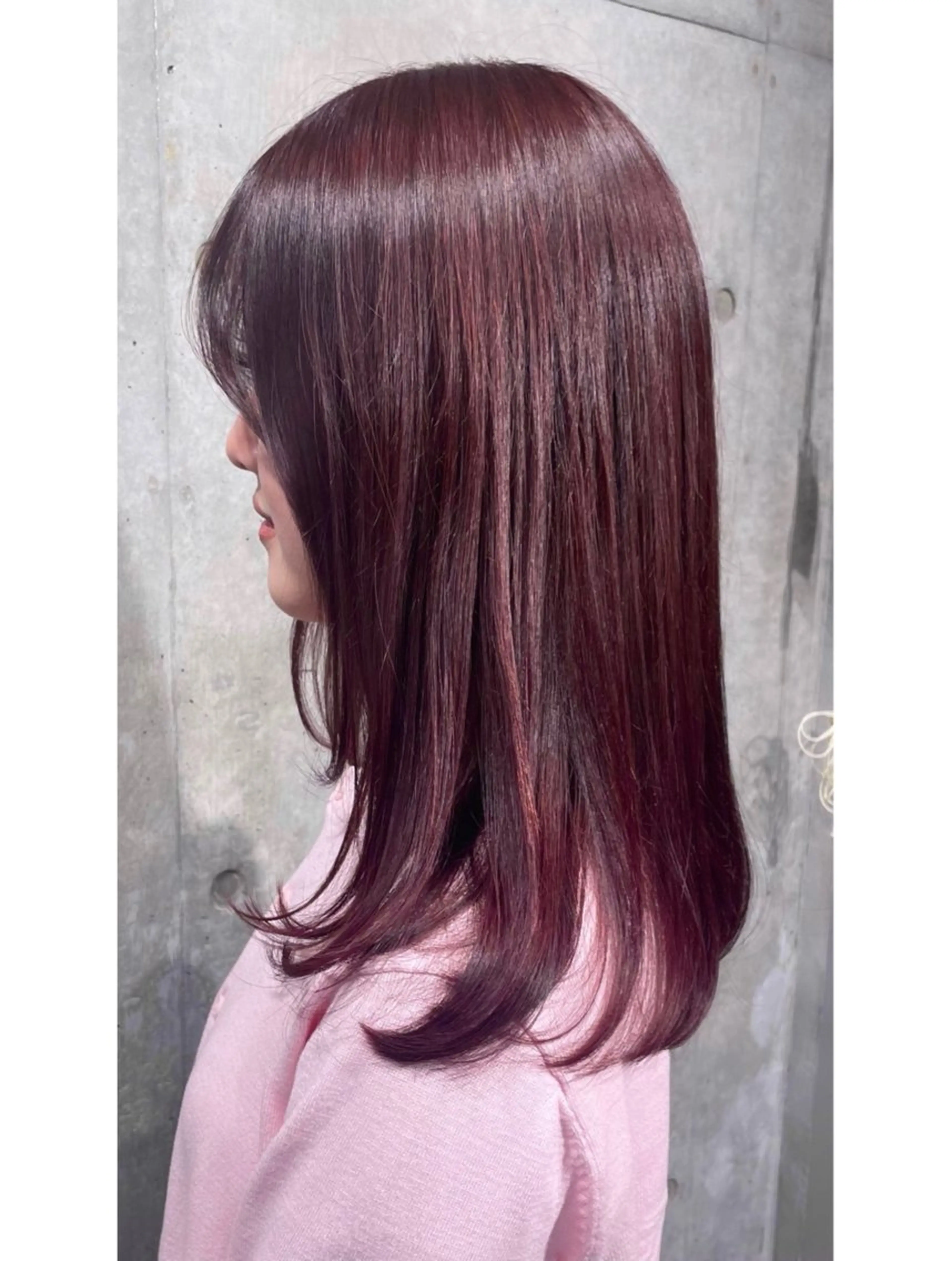 セミロング カラー ブリーチ 透明感カラー ブリーチなしカラー ピンクカラー ヘアカラー トリートメント 🤍透明感カラー ソメヤナナ 🤍のヘアスタイル