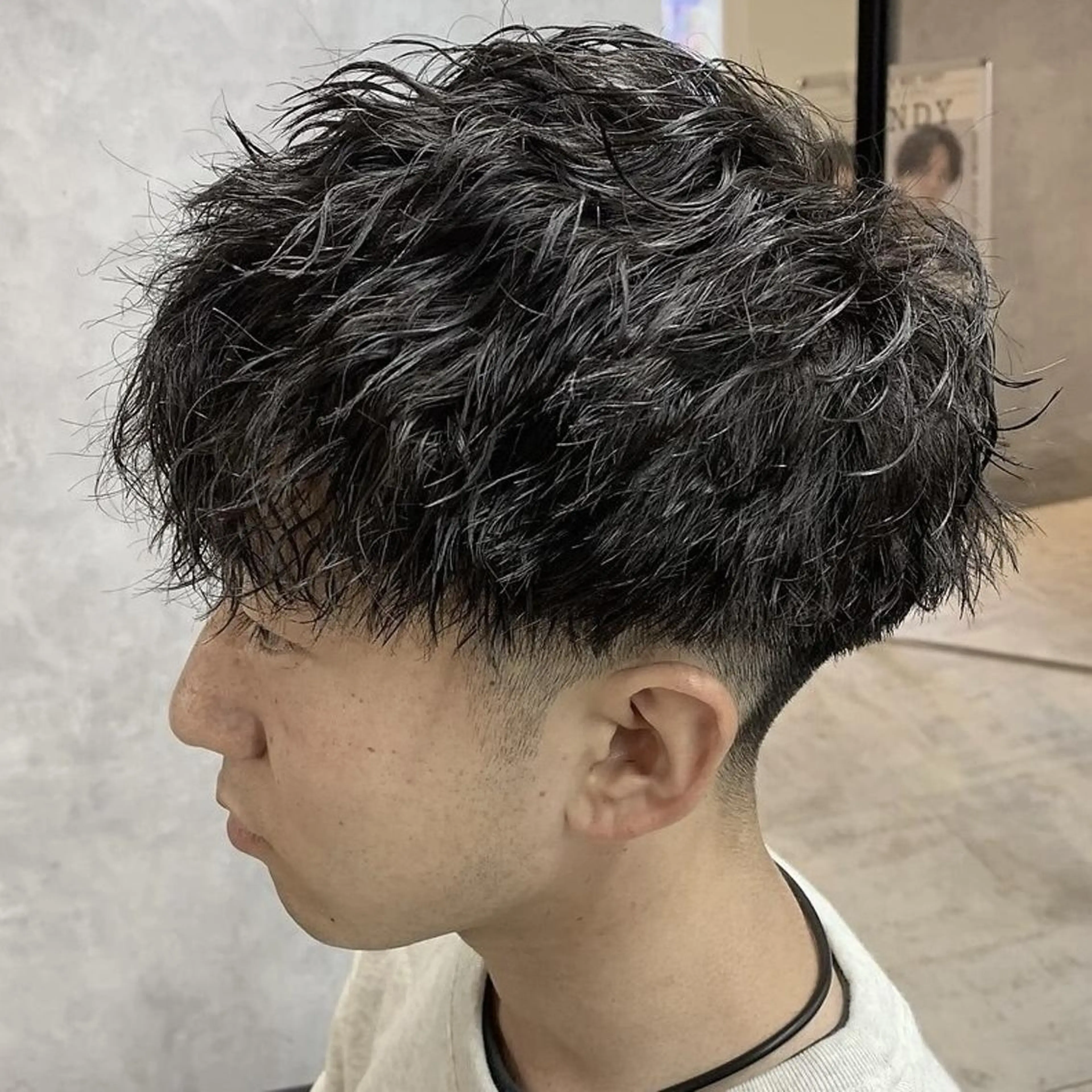 ショート パーマ メンズ カット パーマ Mens salon ANDYのヘアスタイル