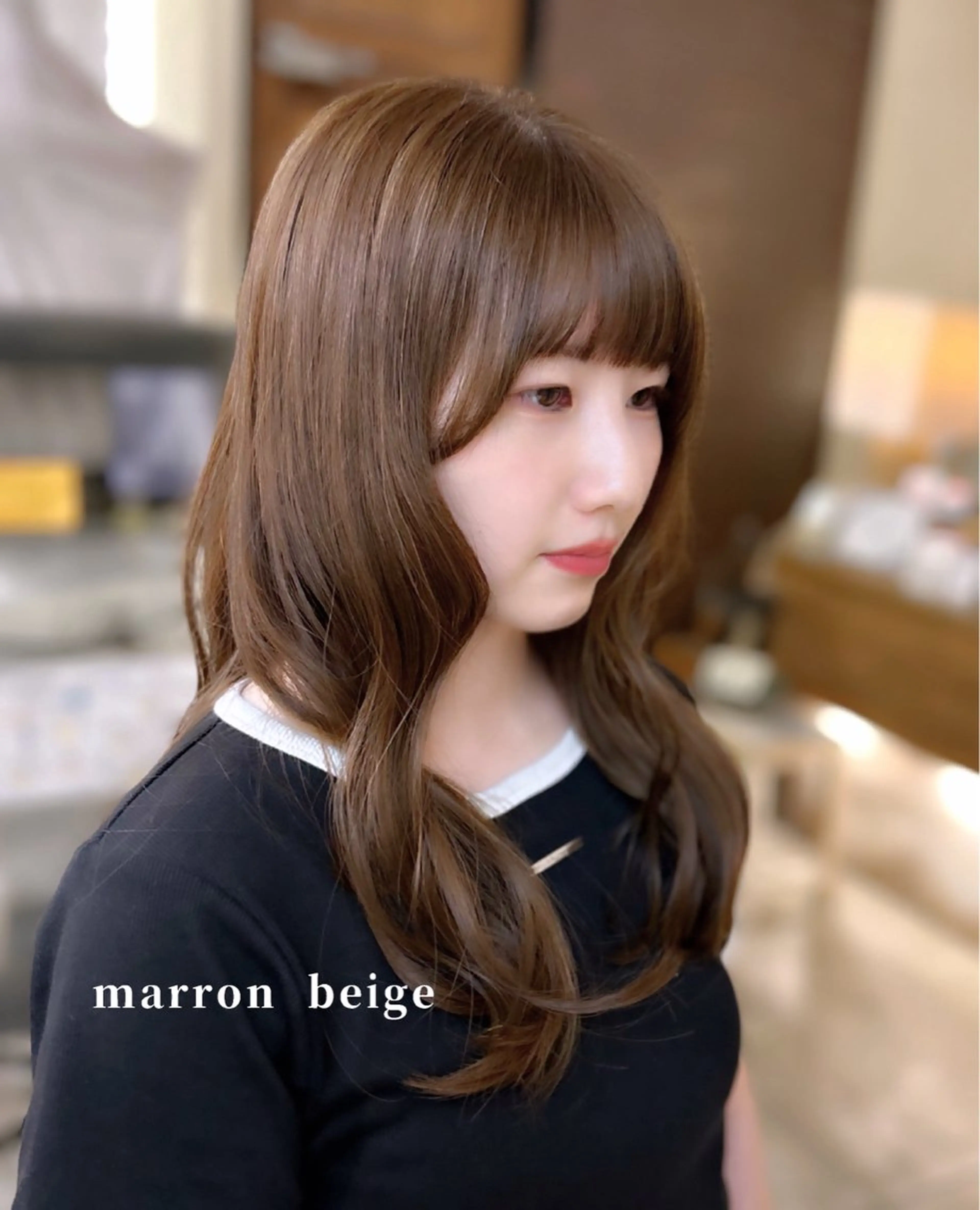 ロング カラー ベージュカラー オリーブベージュ 🤍FLEAR 白濱 かえで🎀.⋆のヘアスタイル