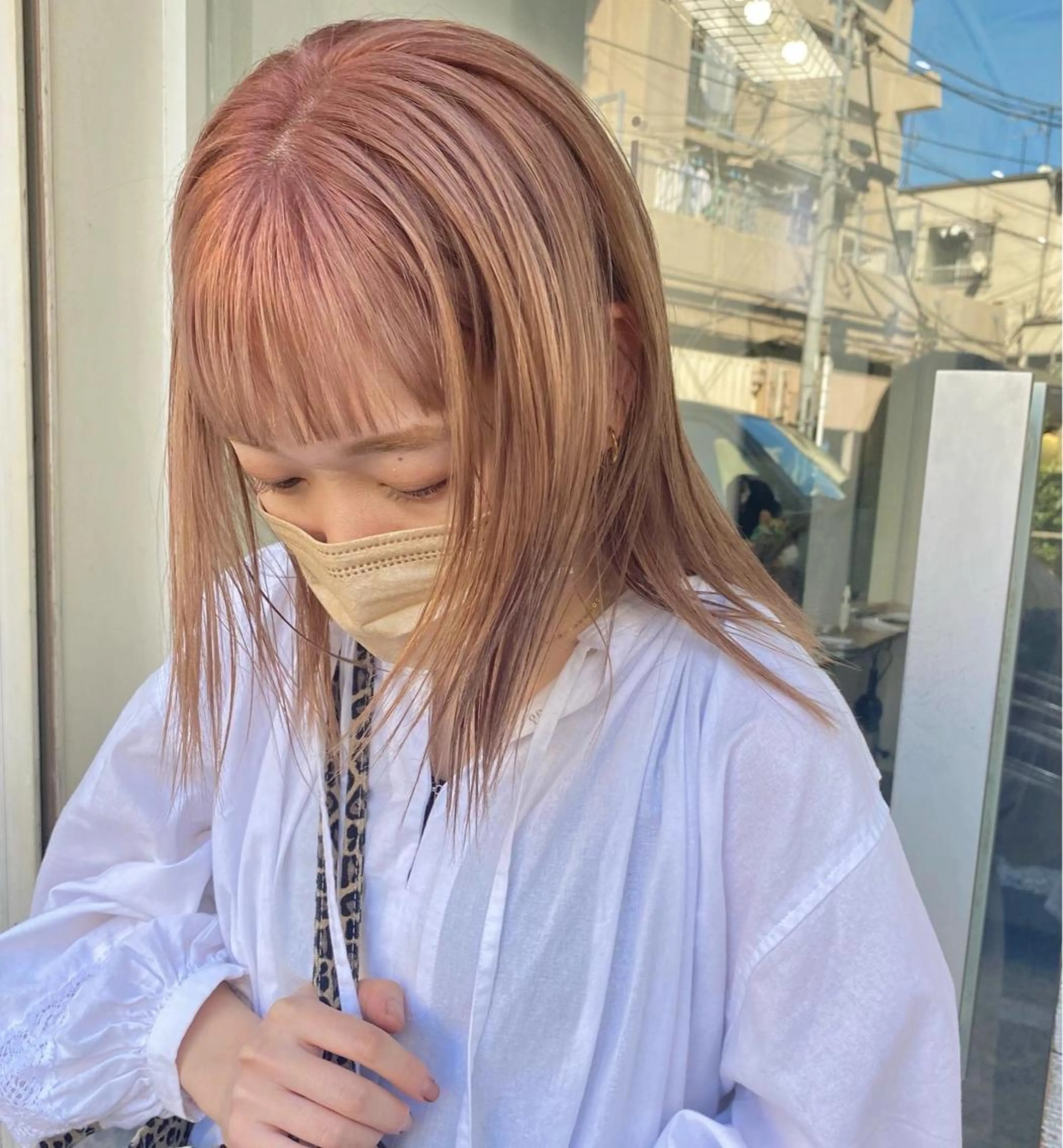 ミディアム カラー パーマ ヘアアレンジ メンズ キッズ ネイル マツエク・マツパ メンズブリーチ ベージュカラー ブリーチ カット ヘアカラー 森貴裕/ベージュ/ パーマ/オリーブのヘアスタイル