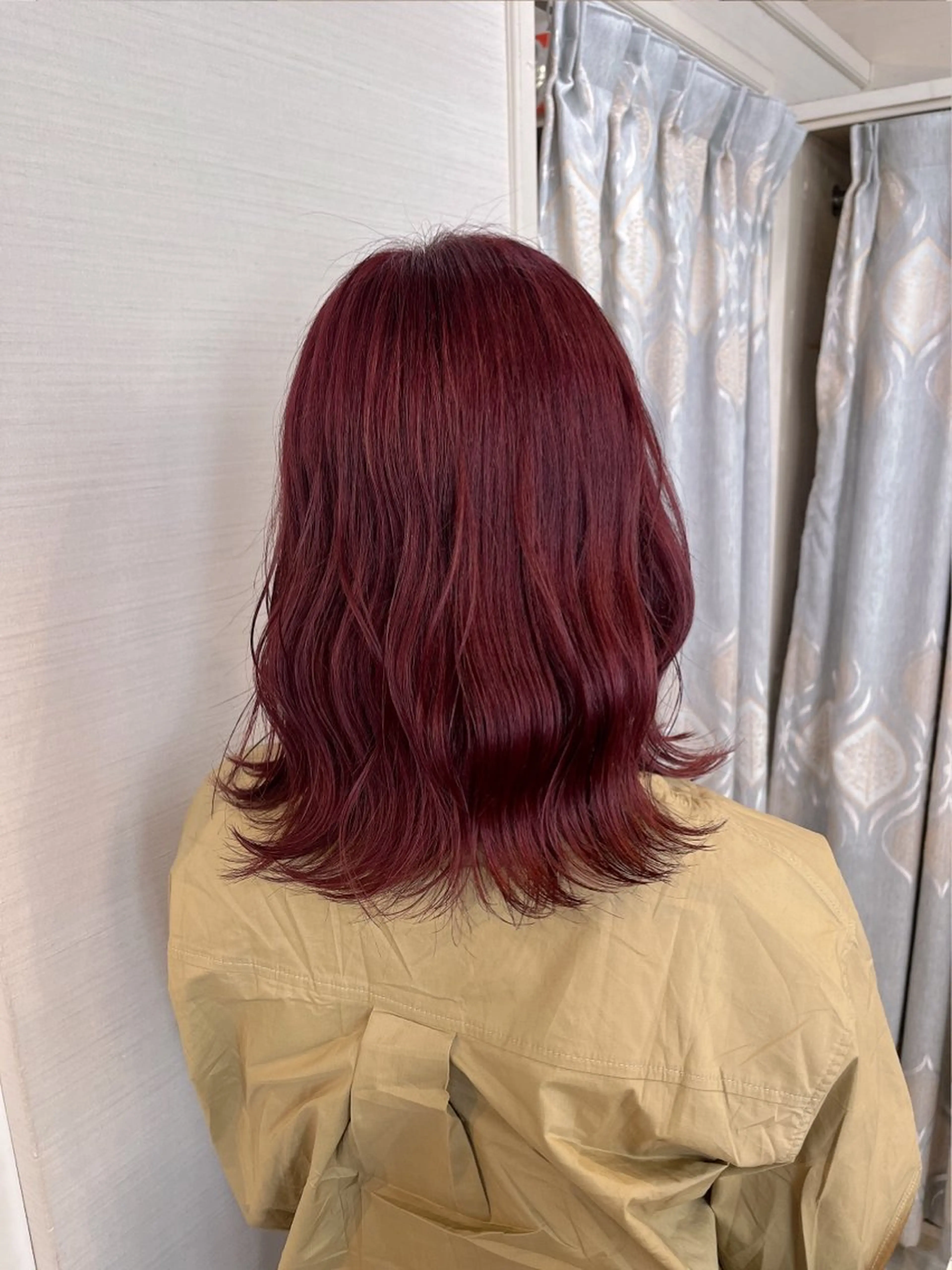 ミディアム カラー ブリーチ レッドカラー ローズカラー カラー特化美容師 なかもと たつひろのヘアスタイル