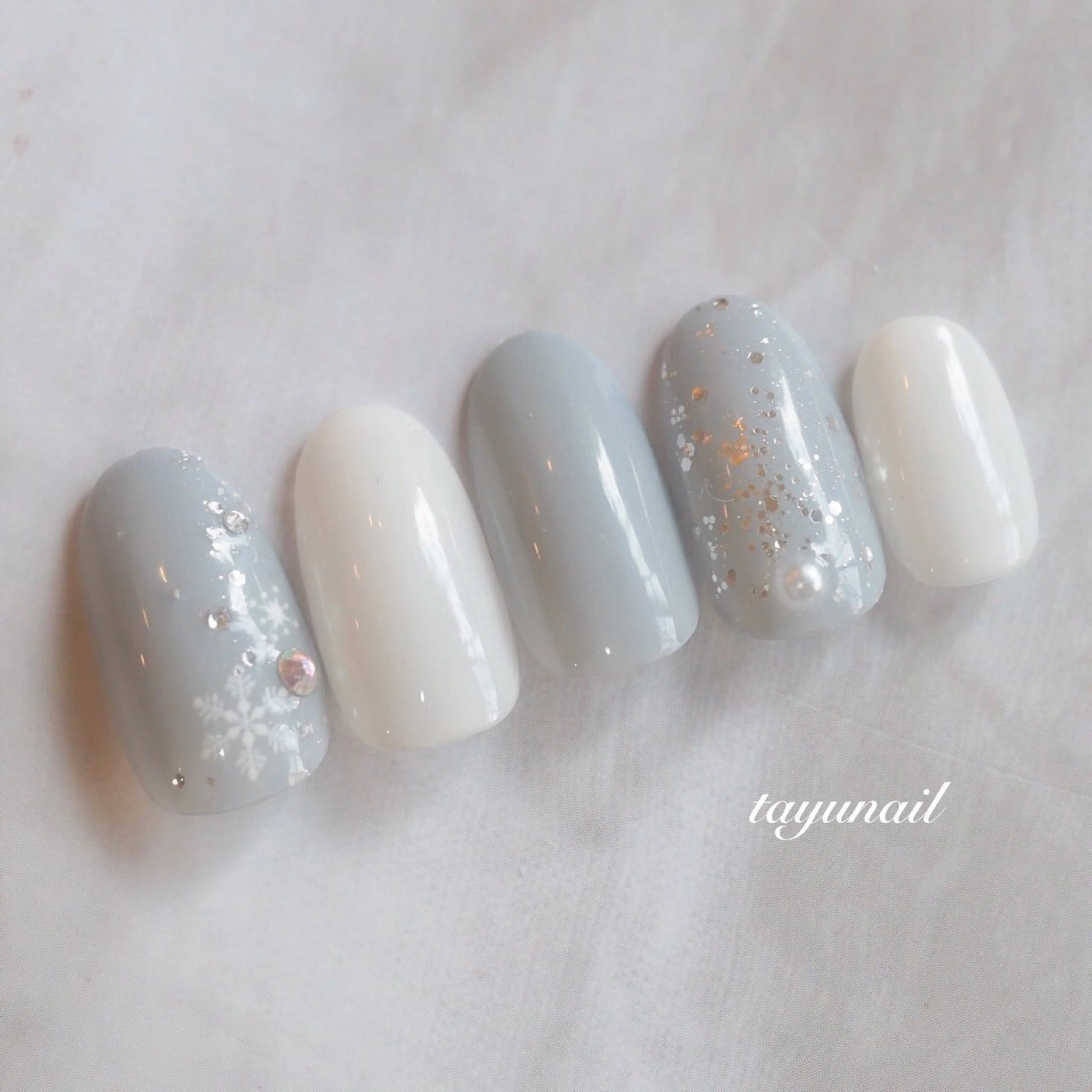 ネイル アートネイル ジェルネイル パラジェル 冬ネイル ハンドネイル ネイルサロン・ネイルスクール　たゆnail所属・ネイルサロン 【たゆnail】のネイルデザイン