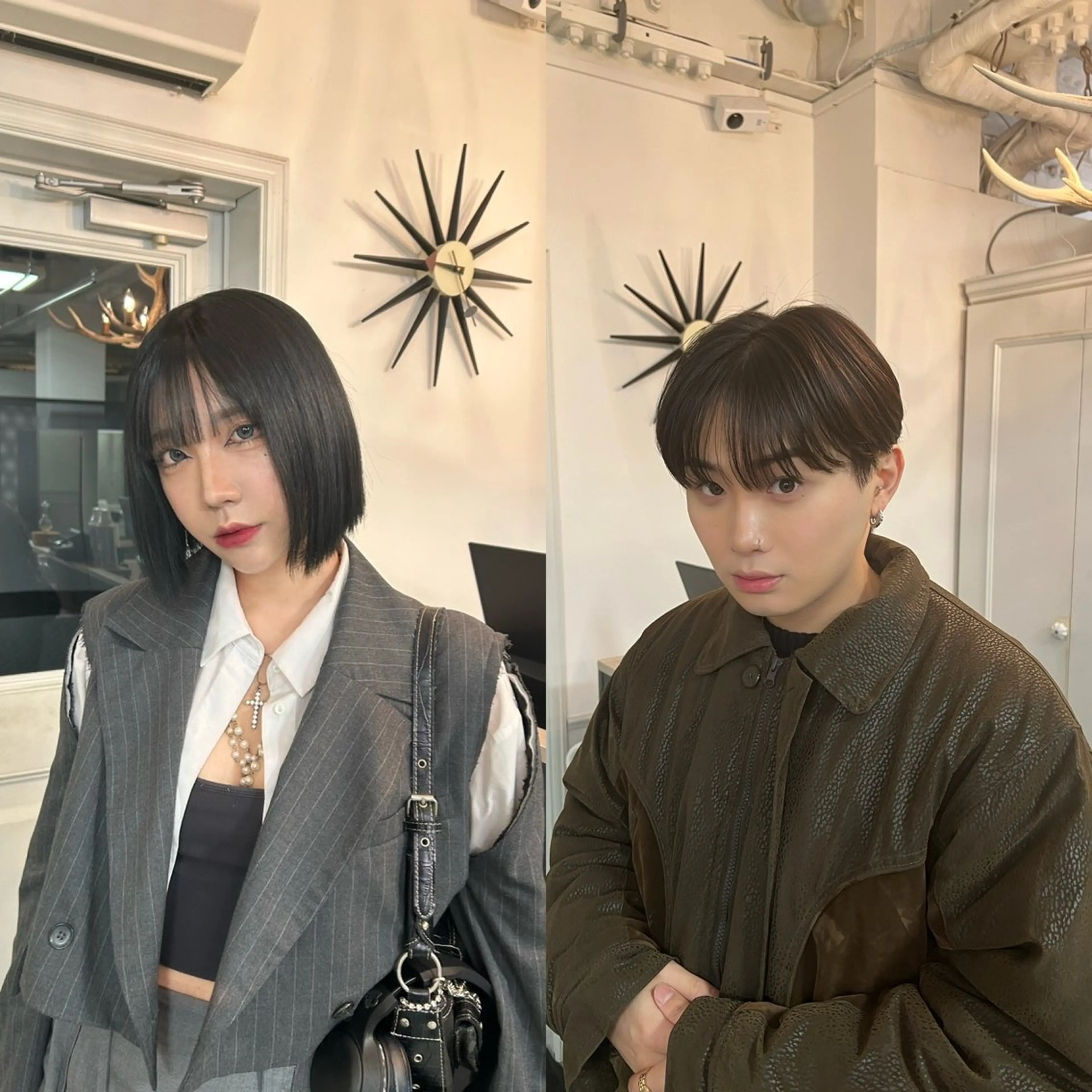 ミディアム メンズ 切りっぱなしボブ メンズ韓国風 マッシュ ボブ 韓国風ヘア カット トリートメント ヘッドスパ 🪽ハネエクステ🪽 羽エクステKENJIのヘアスタイル