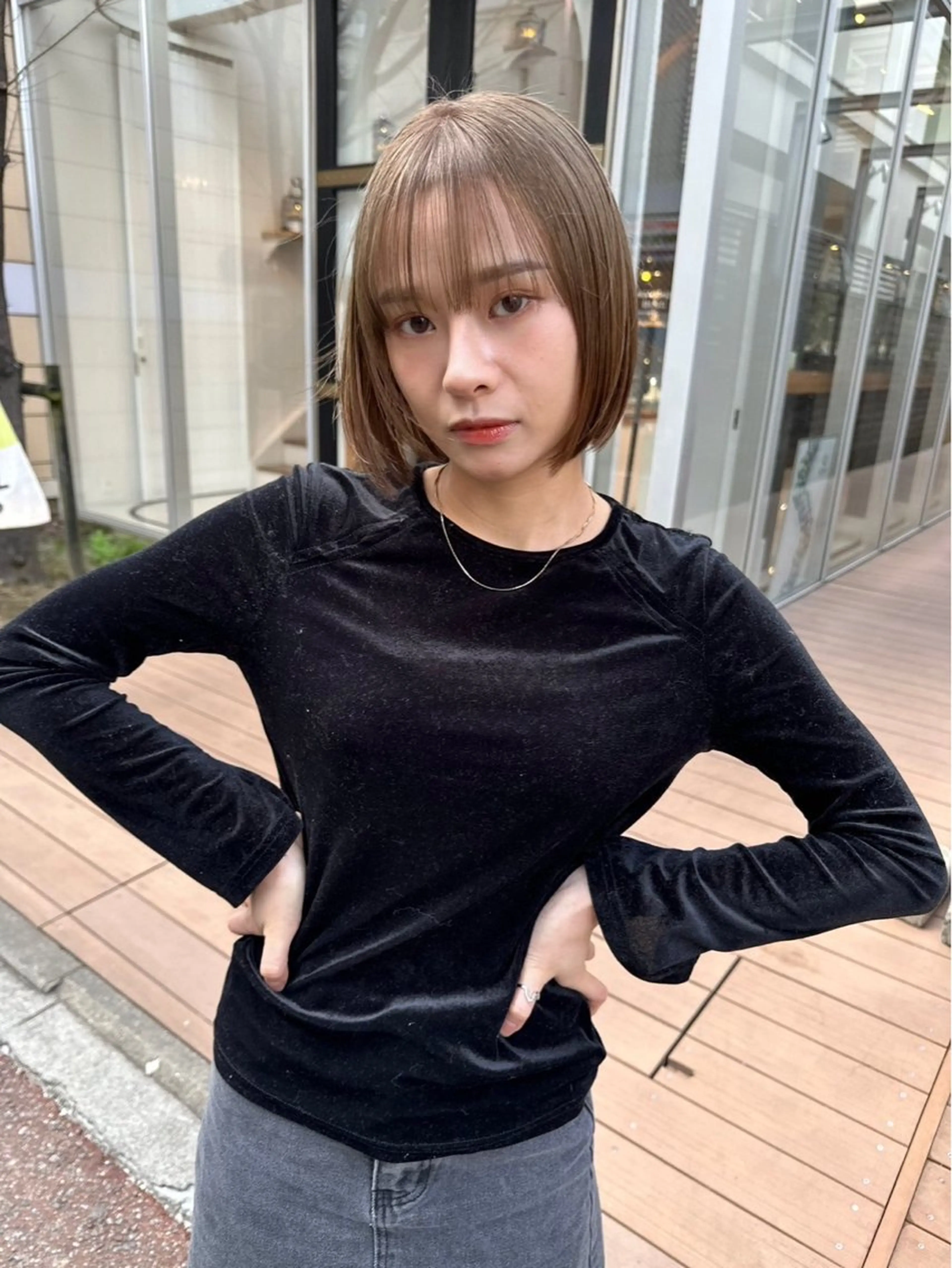 ショート カラー ヘアアレンジ ブリーチ ケアブリーチ ダブルカラー グレージュ ハイライトカラー ヘアカラー lani 天神大名/ブリーチのヘアスタイル