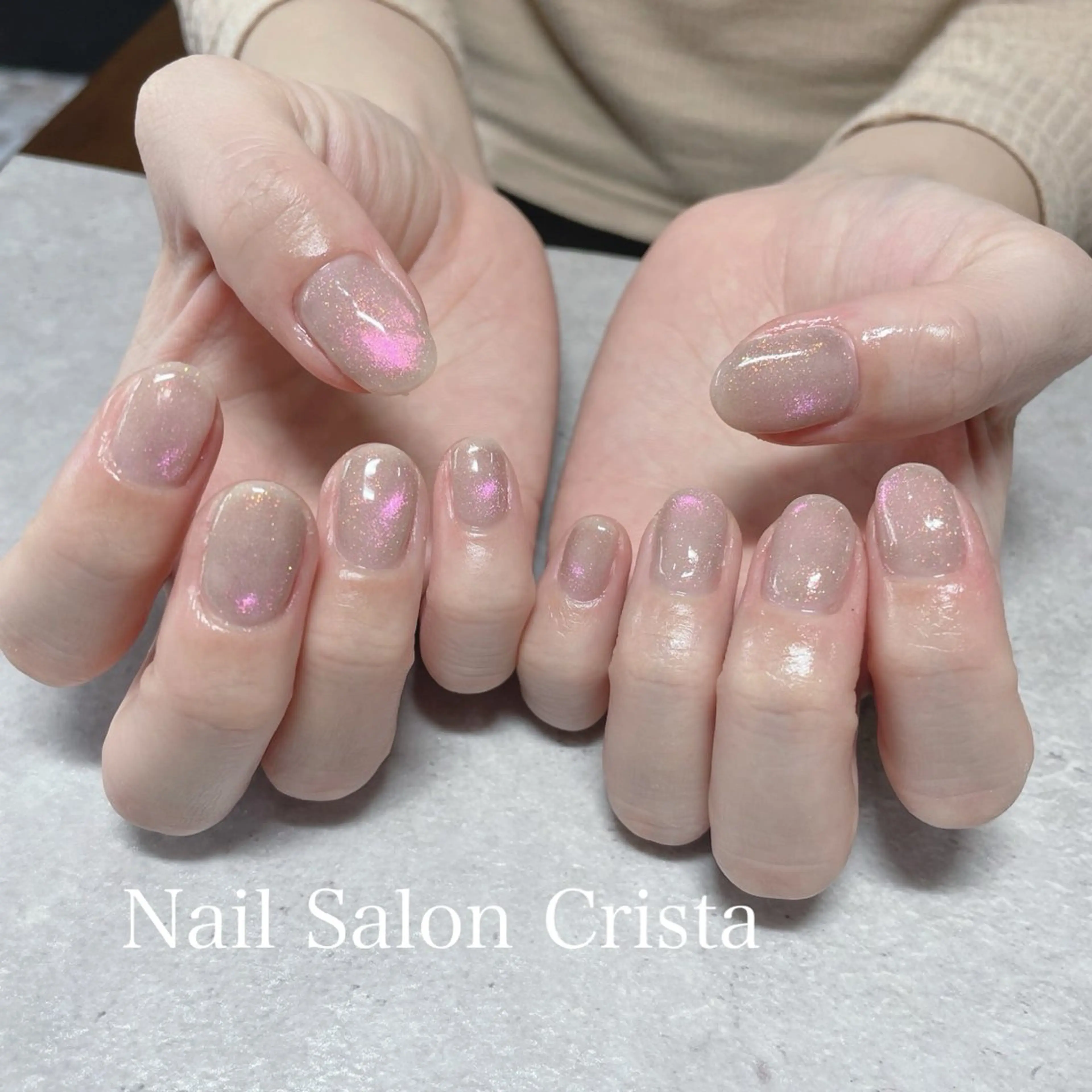ネイル フットネイル ジェルネイル マグネットネイル オフィスネイル ワンカラーネイル NAILSALON CRISTA所属・🤍CRISTA yui🤍のネイルデザイン