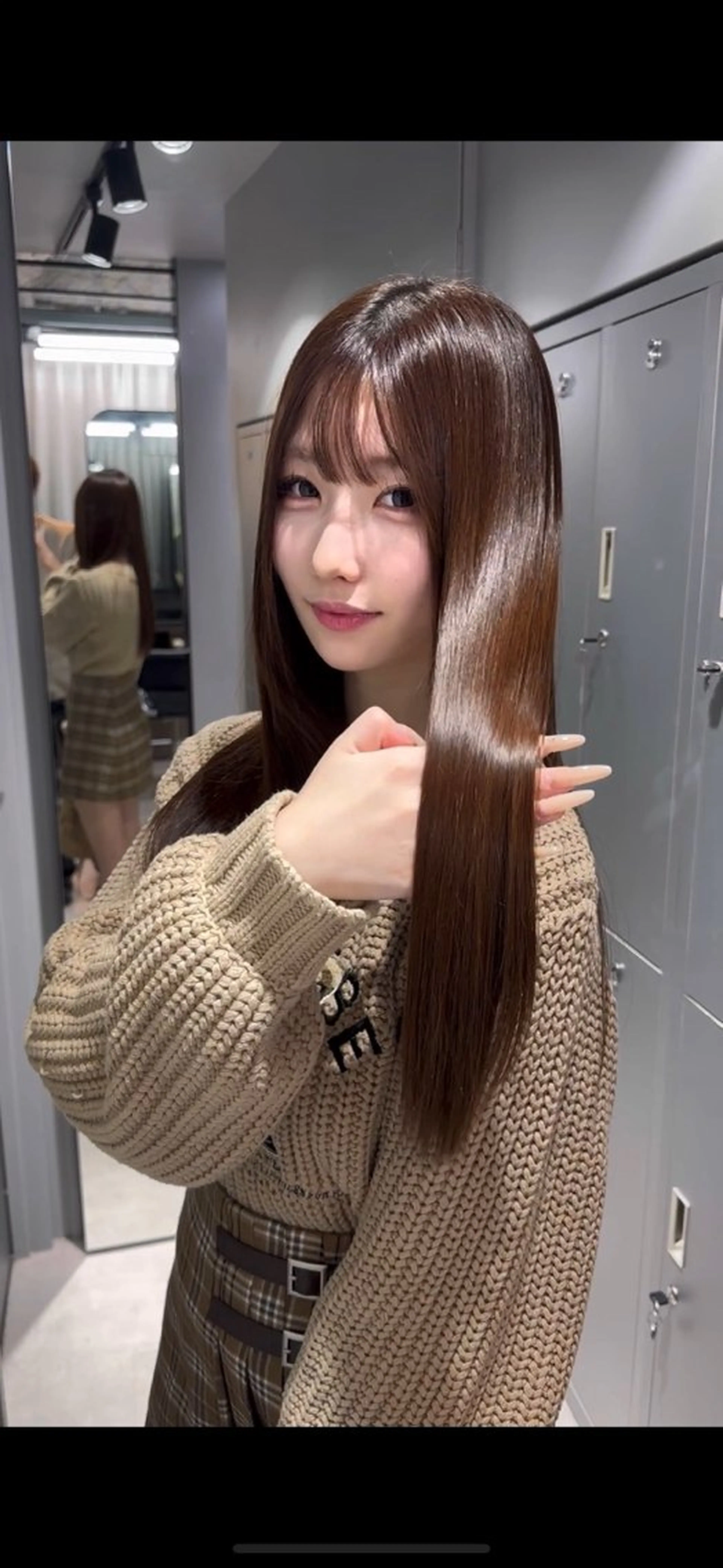 セミロング カット 縮毛矯正 トリートメント 韓国/ワンホンヘア 髪質改善/MaCoのヘアスタイル