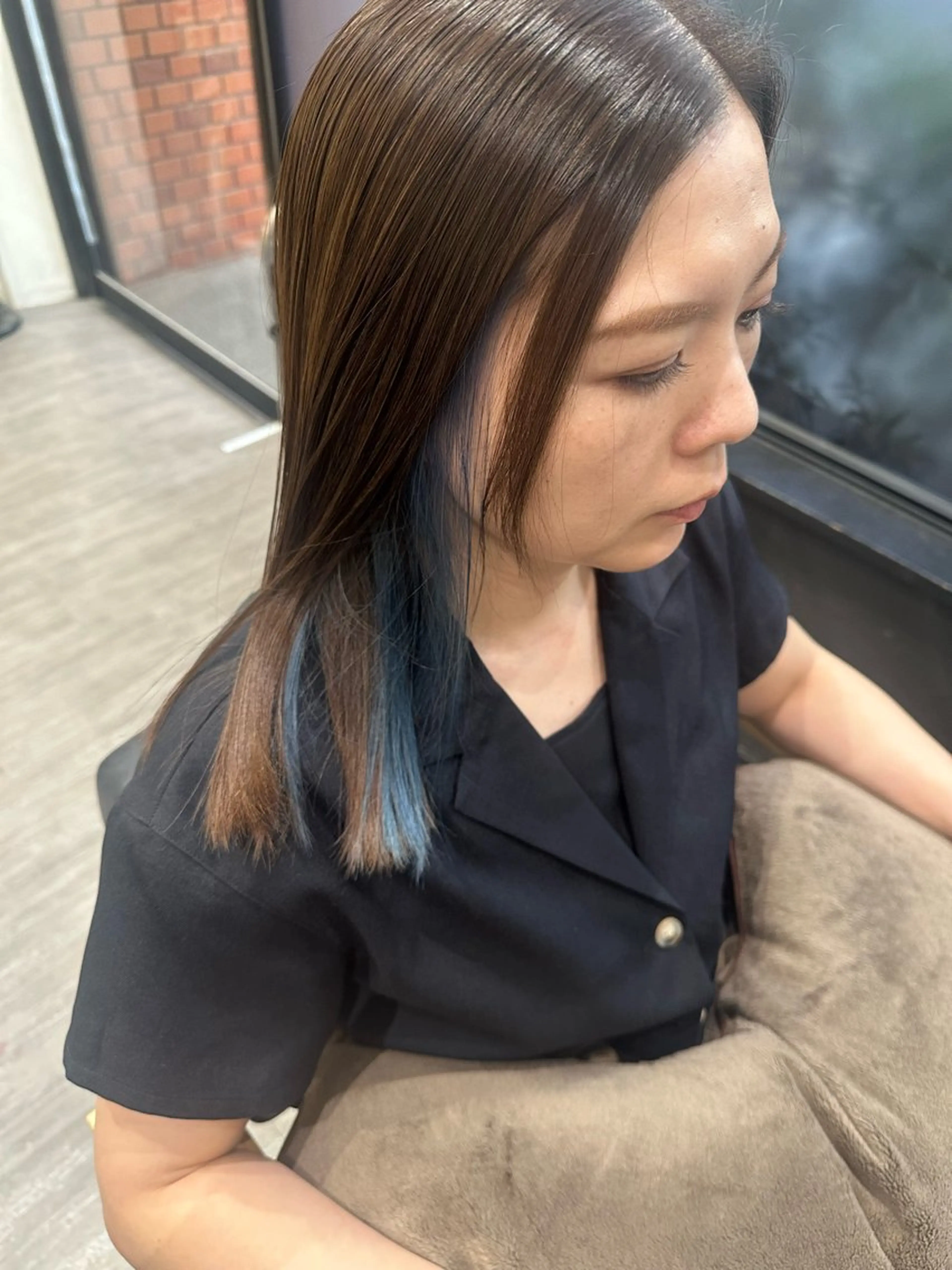 ミディアム カラー 艶髪レイヤー上田 紗也🇰🇷💗のヘアスタイル