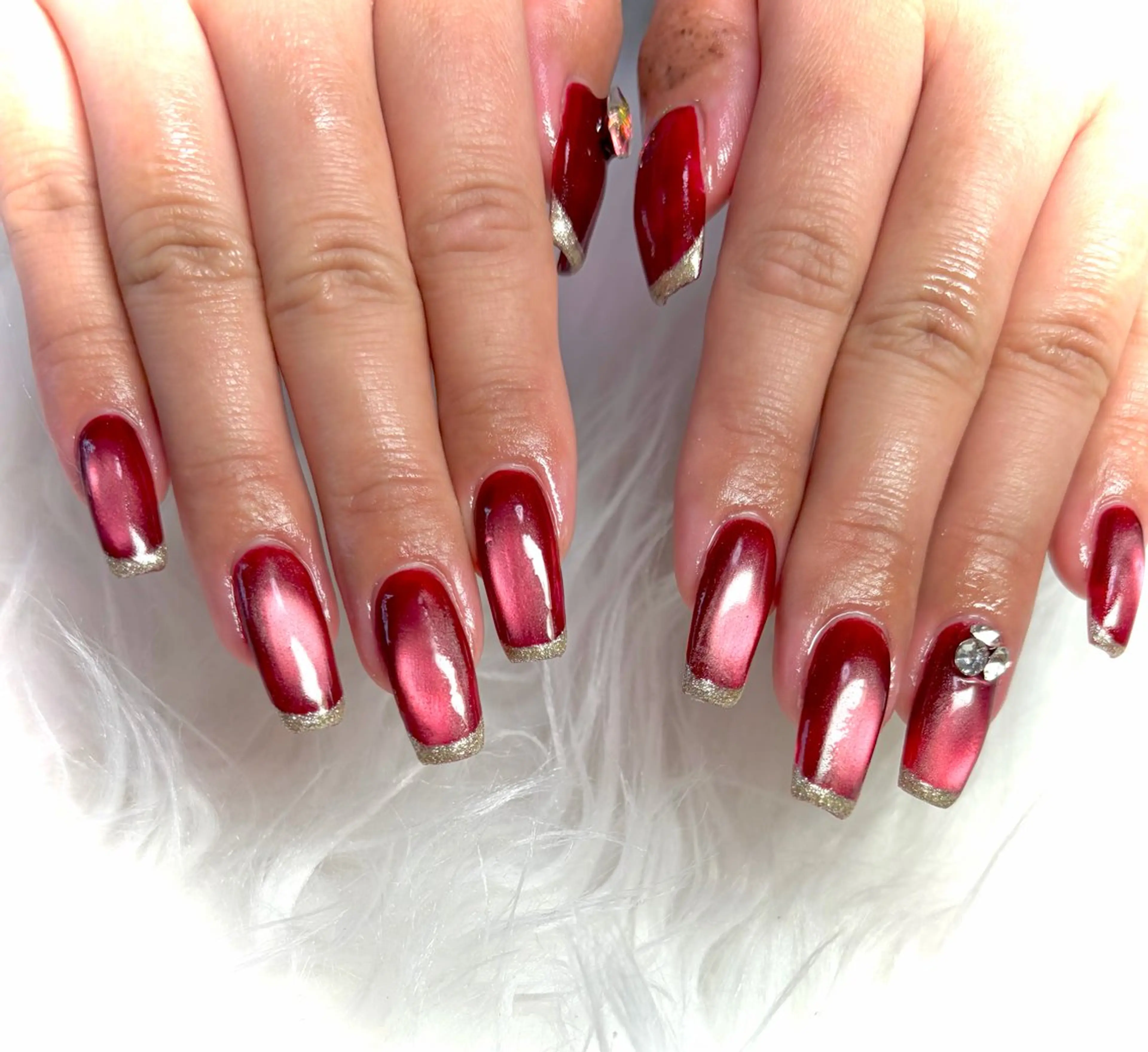 ネイル 長さ出し マグネットネイル 冬ネイル Nail room Aのネイルデザイン