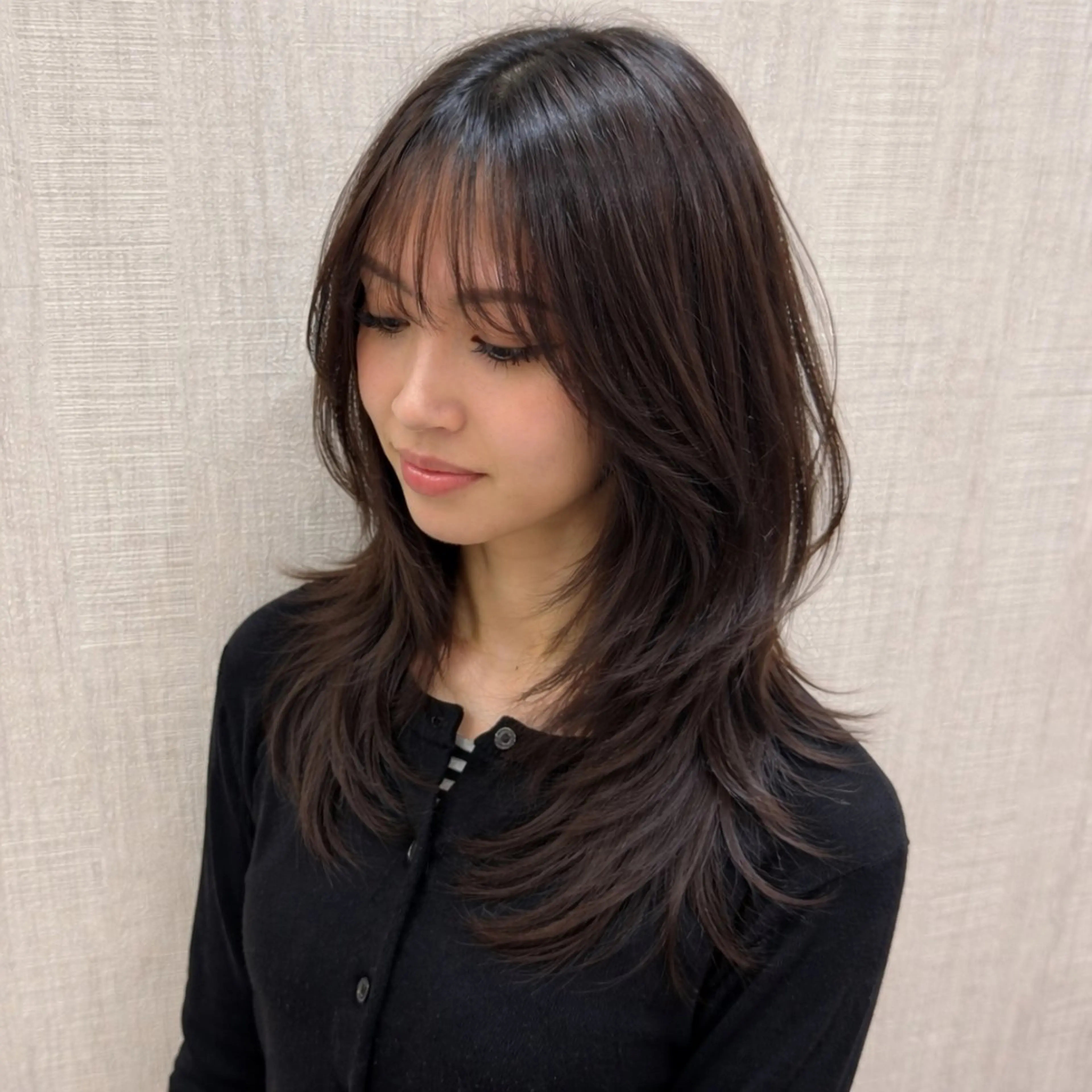 セミロング くびれヘア レイヤーカット カット ヘアカラー トリートメント 店長✨レイヤー✖️ 髪質改善✖️韓国ヘアのヘアスタイル