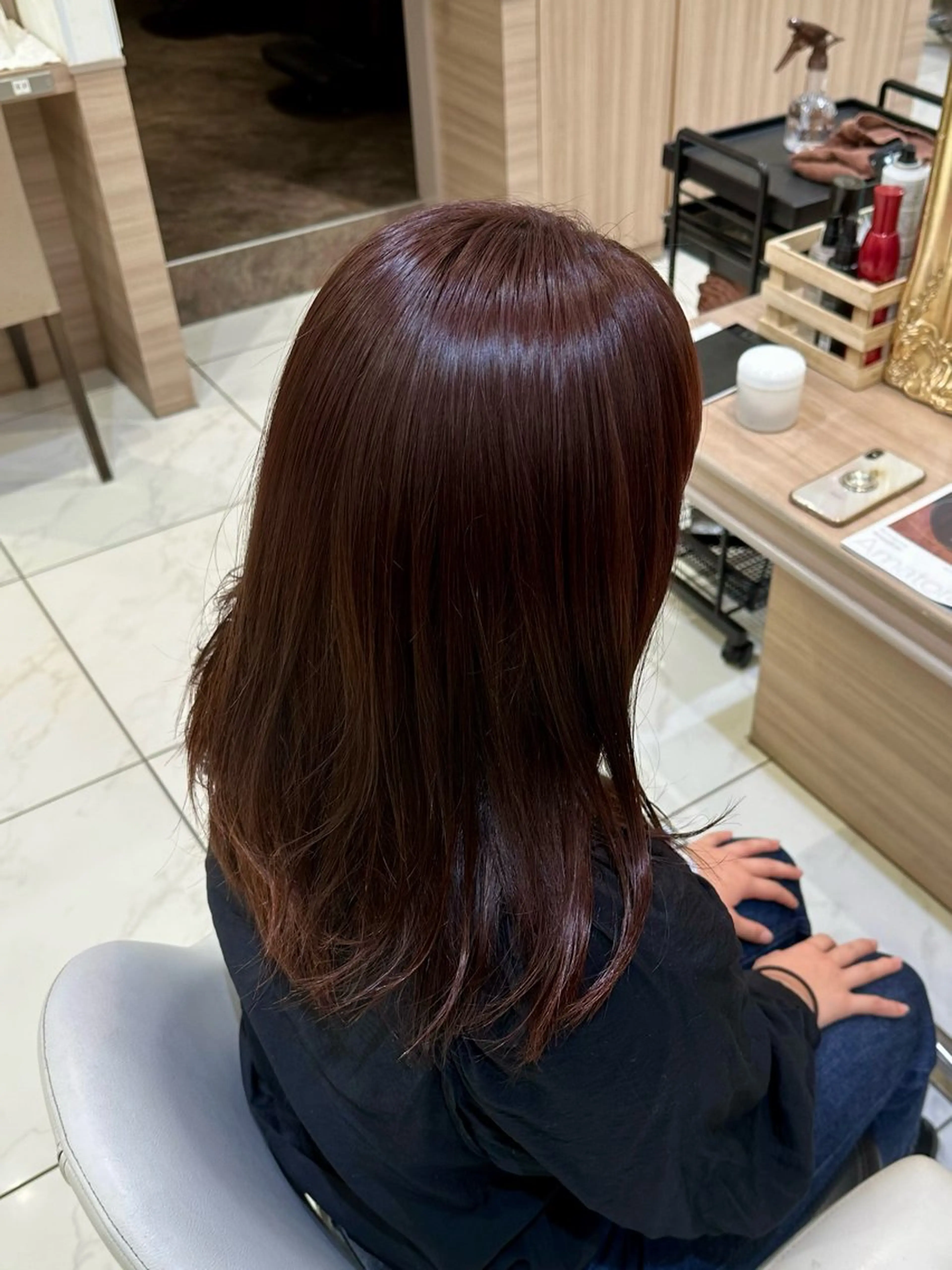 セミロング カラー ブラウンカラー ピンクカラー ピンクブラウン カット ヘアカラー 🎀艶髪カラー🎀 Aiのヘアスタイル