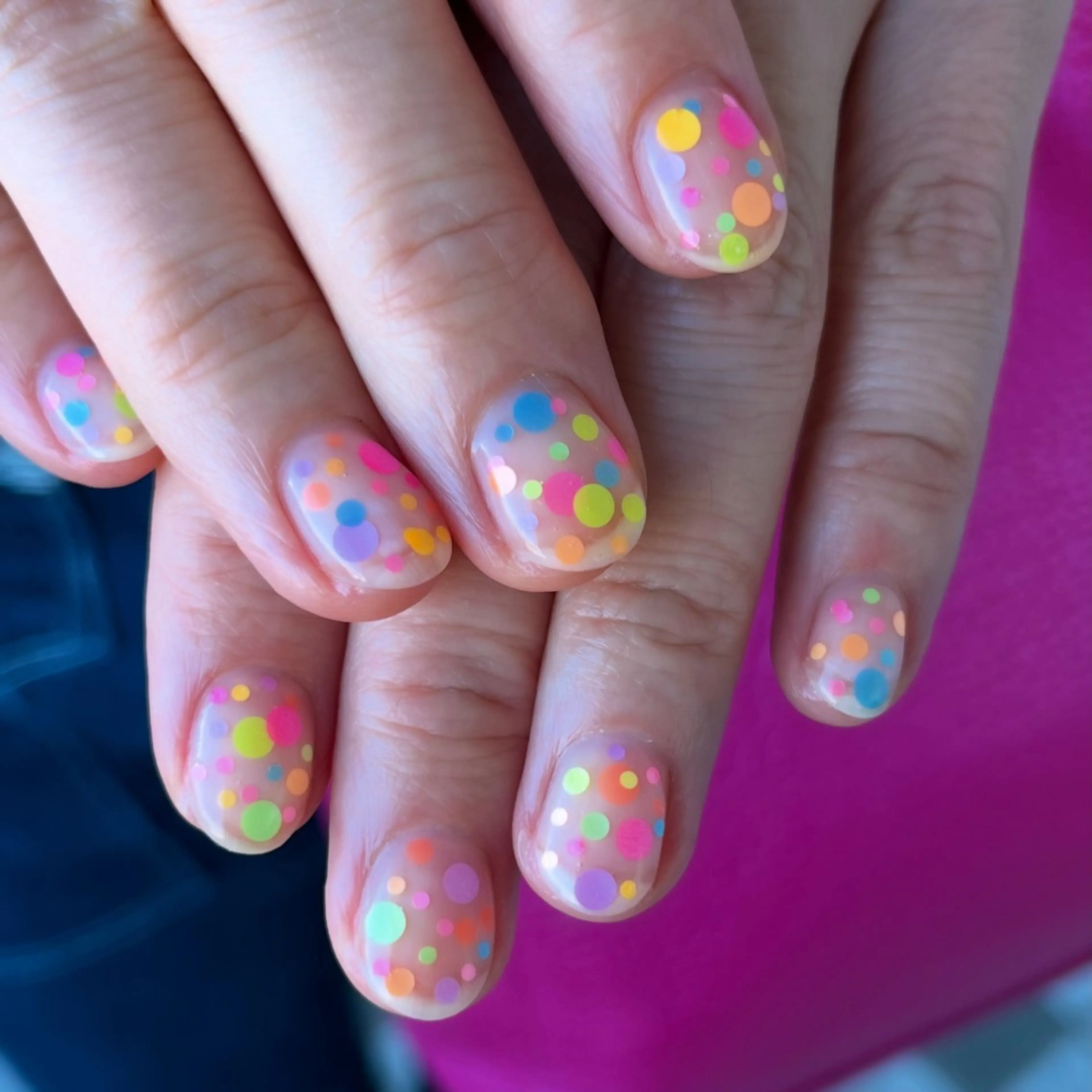 ネイル ドット ラメ(グリッター) ハンドネイル Momonails Ayanoのネイルデザイン