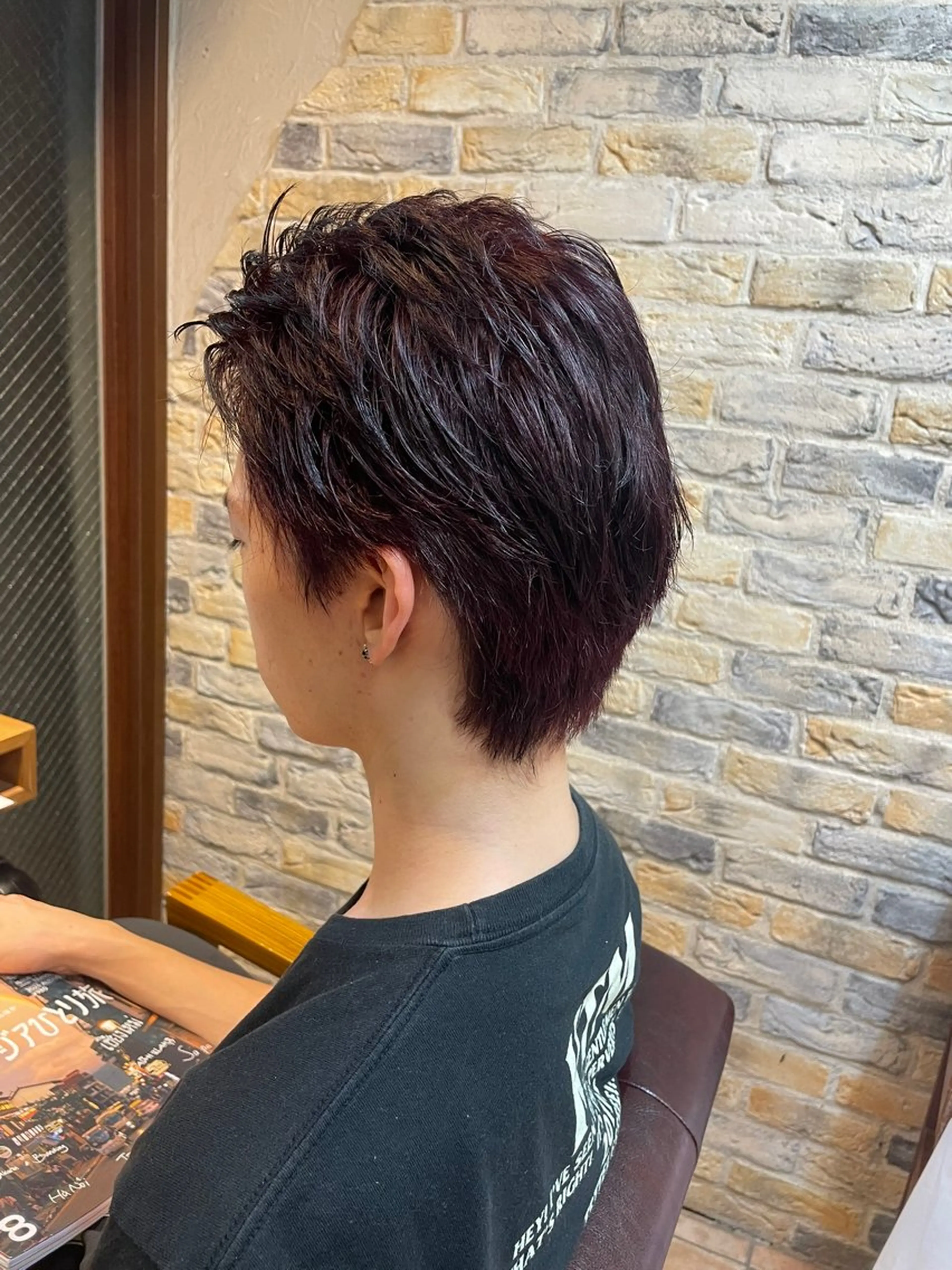 カラー メンズ レッドカラー ショート/ボブ✂︎ ゆるパーマKANOのヘアスタイル