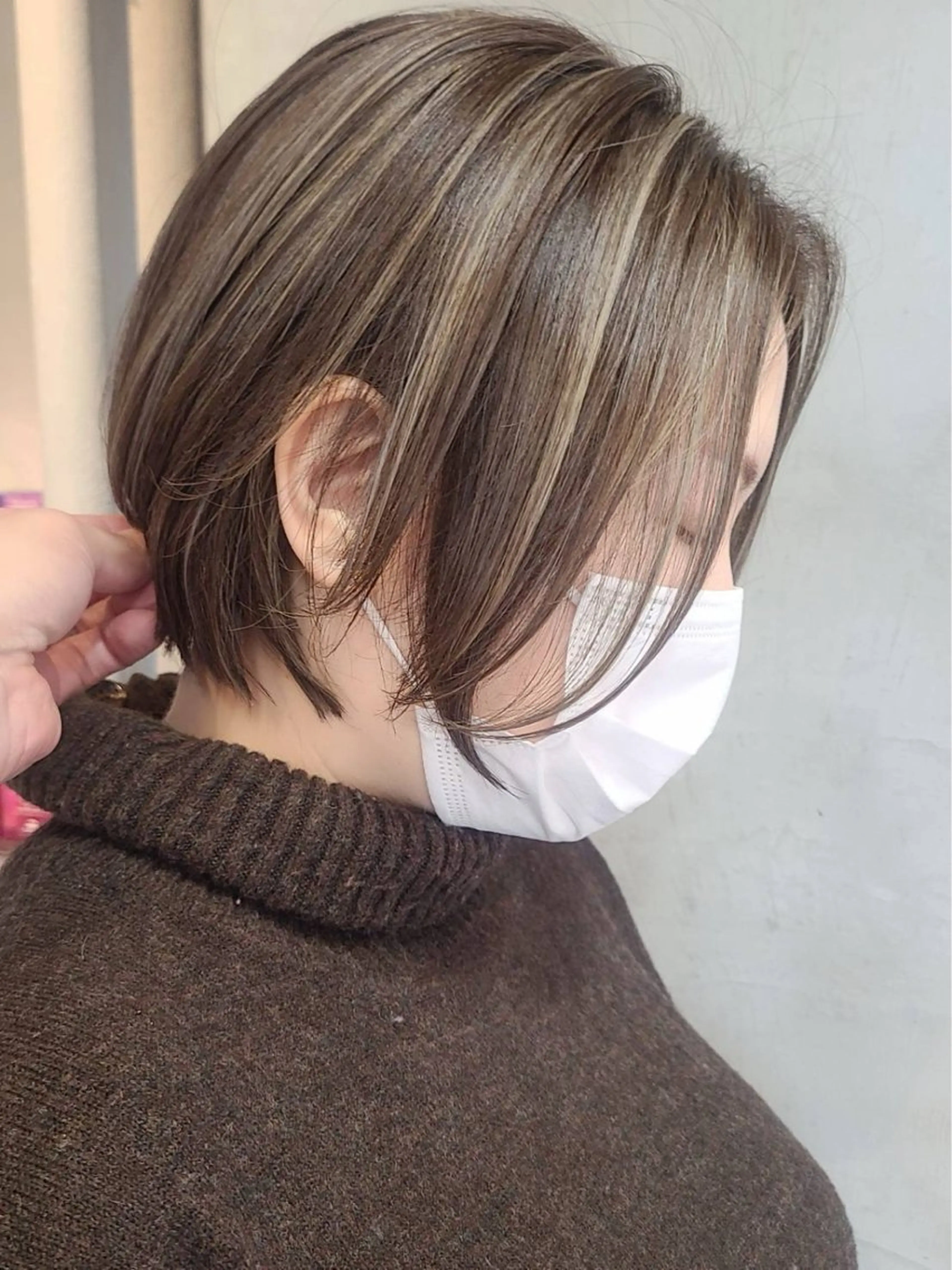 ミディアム カラー パーマ ヘアアレンジ ショートヘア原宿 fifth コシのヘアスタイル