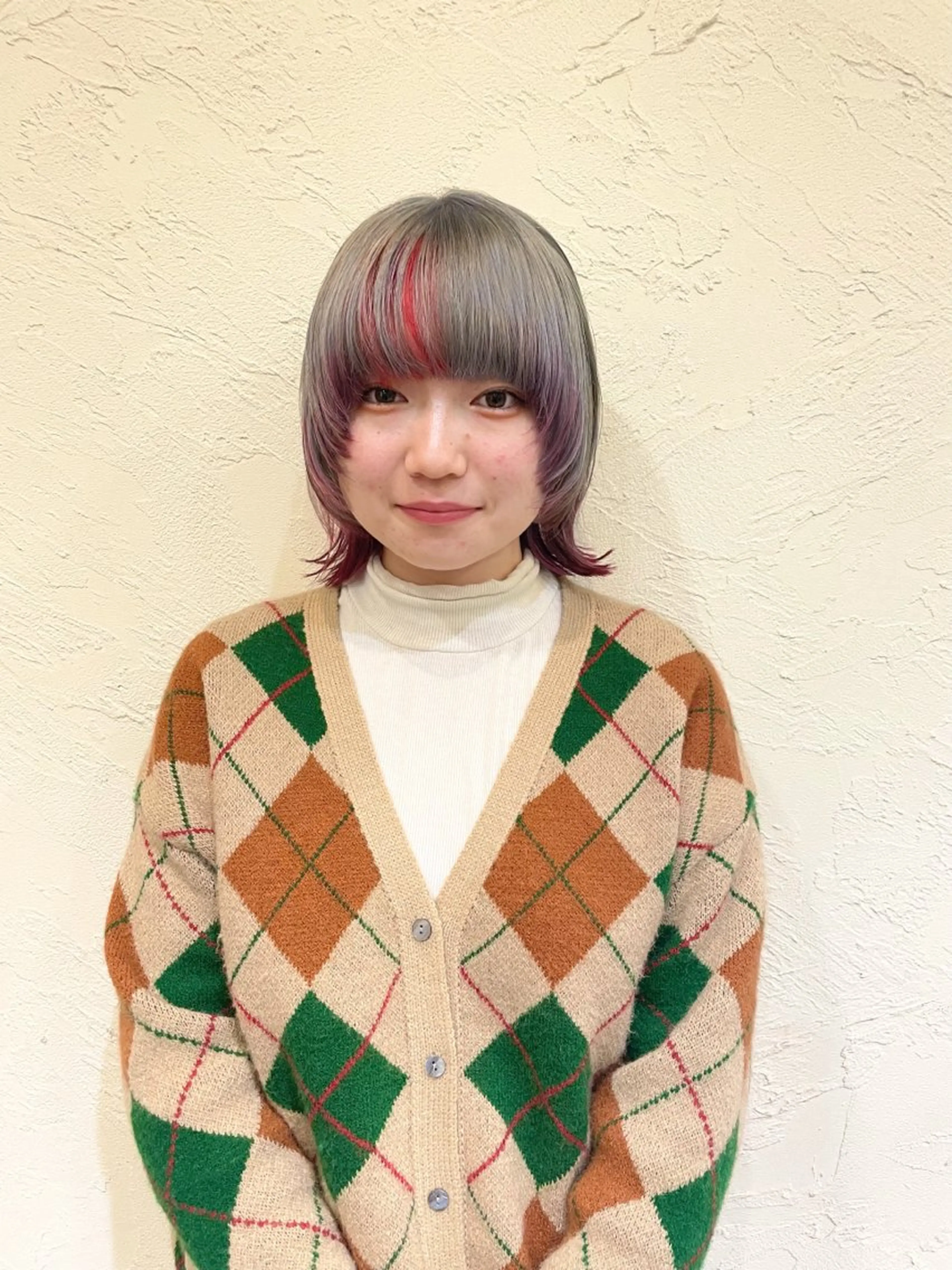 ミディアム カラー デザインカラー ヘアカラー ハイトーン/デザイン カラー/るいのヘアスタイル