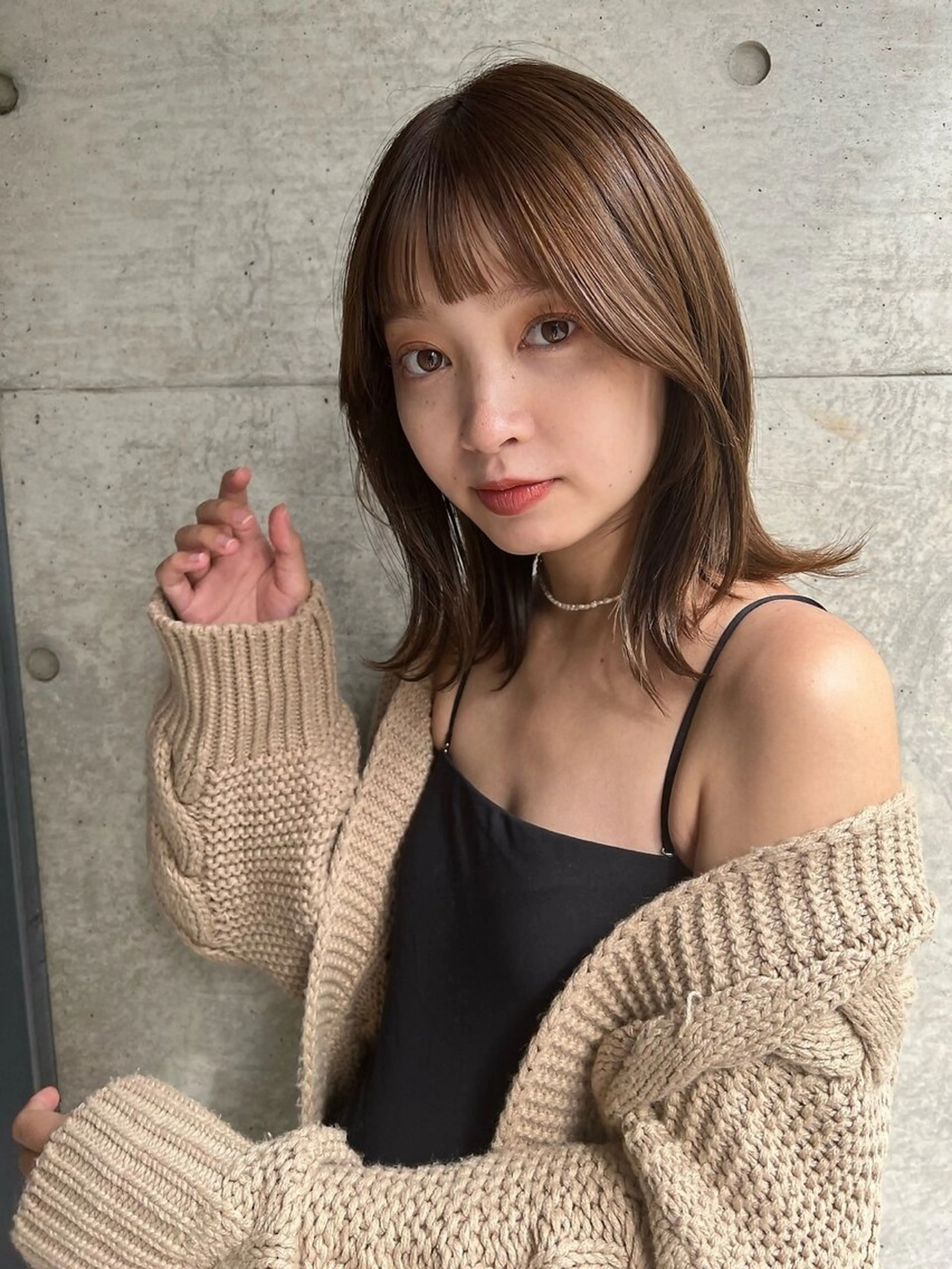 セミロング カット ヘアカラー トリートメント ヘッドスパ 顔まわり/艶カラー/ 🤎himari🤎のヘアスタイル