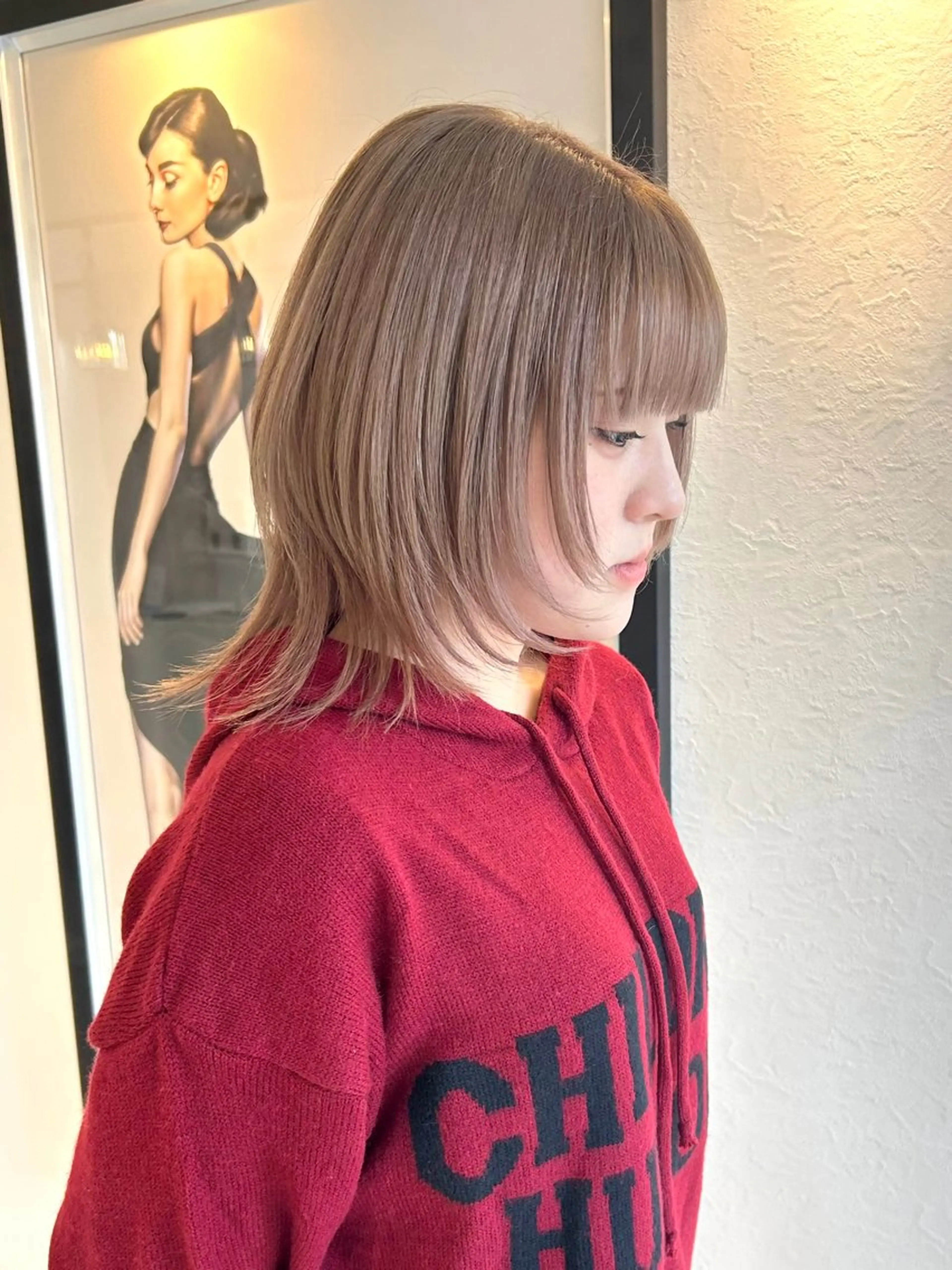 ミディアム カラー ヘアカラー トリートメント Via 京都烏丸所属・ハイトーン/髪質改善 /レイヤー/りなのヘアスタイル