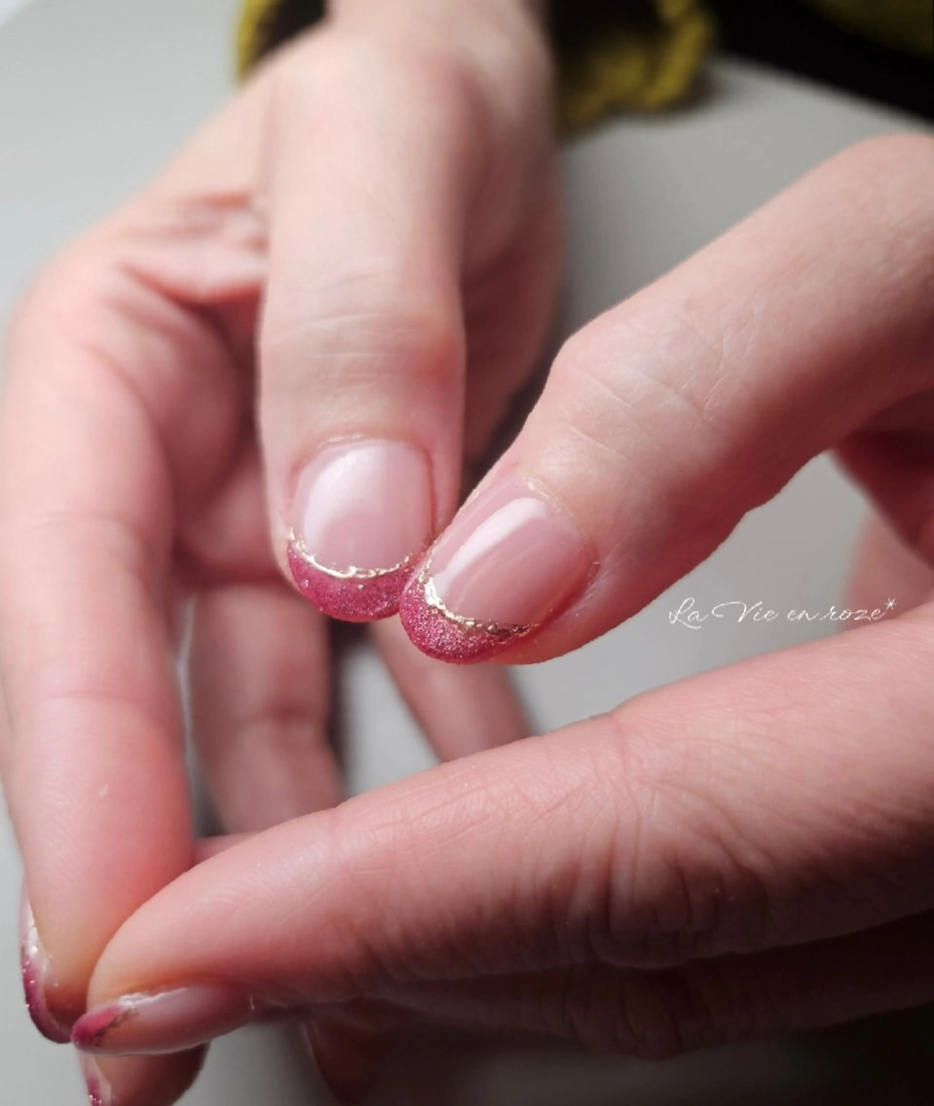 ネイル フラッシュネイル フレンチネイル マグネットネイル マグネットフレンチ ミラーネイル ラヴィアン ローズのネイルデザイン