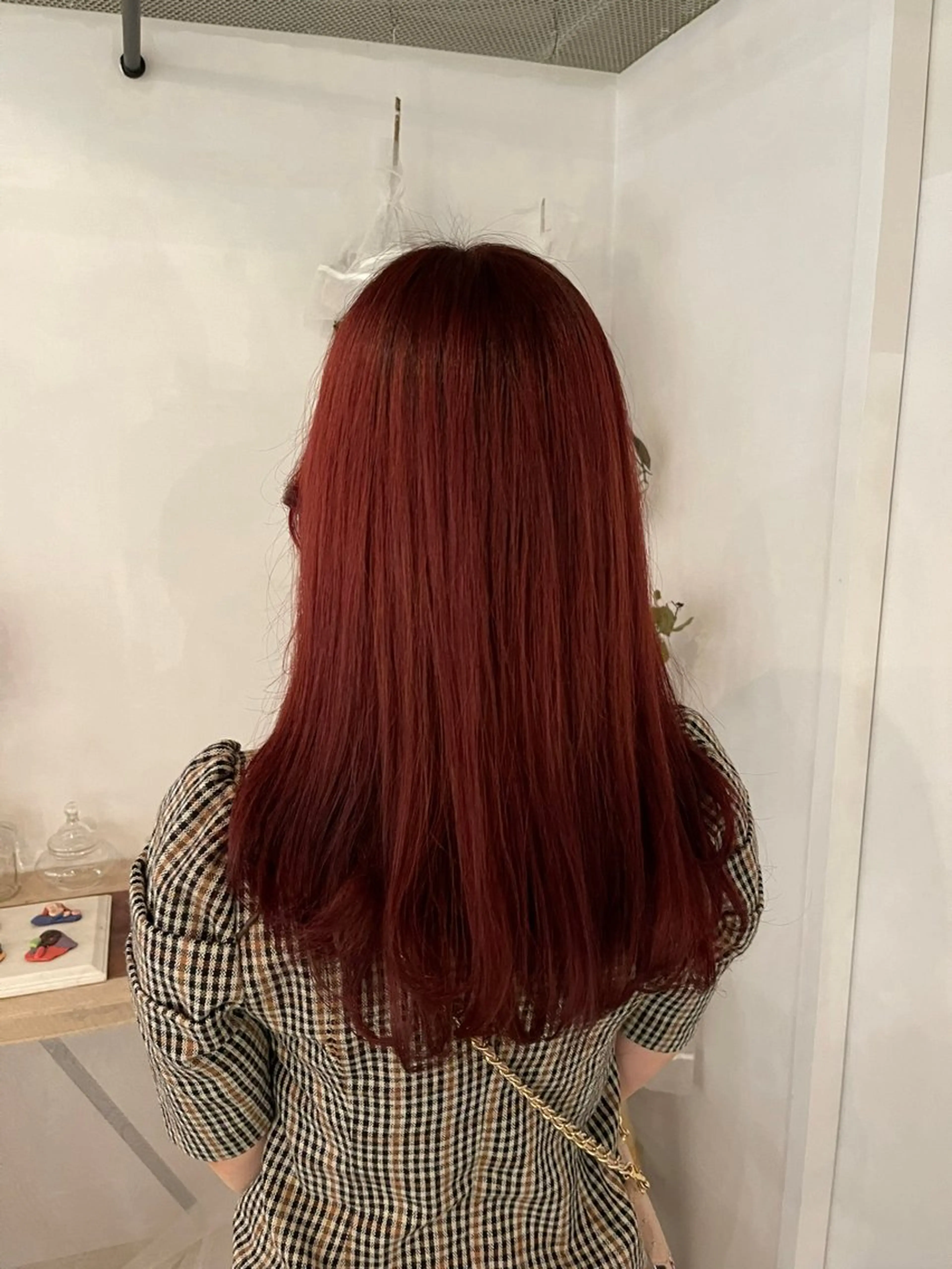 セミロング カラー ブリーチ レッドカラー ヘアカラー ボブ/レイヤー /河内温太のヘアスタイル