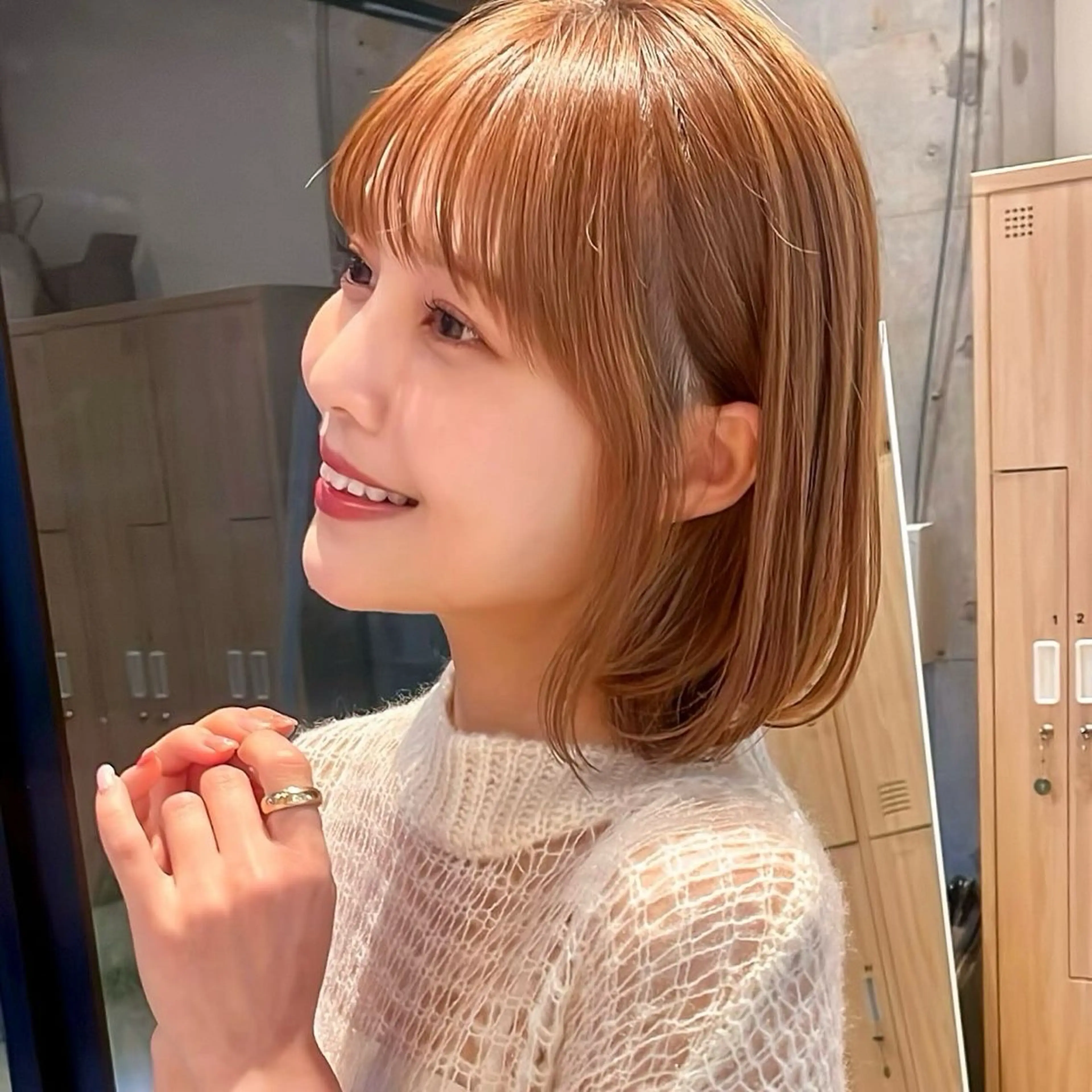 ミディアム カラー カット ヘアカラー トリートメント 🌱小顔ヘア/ボブ ミディアム/双葉🌱のヘアスタイル