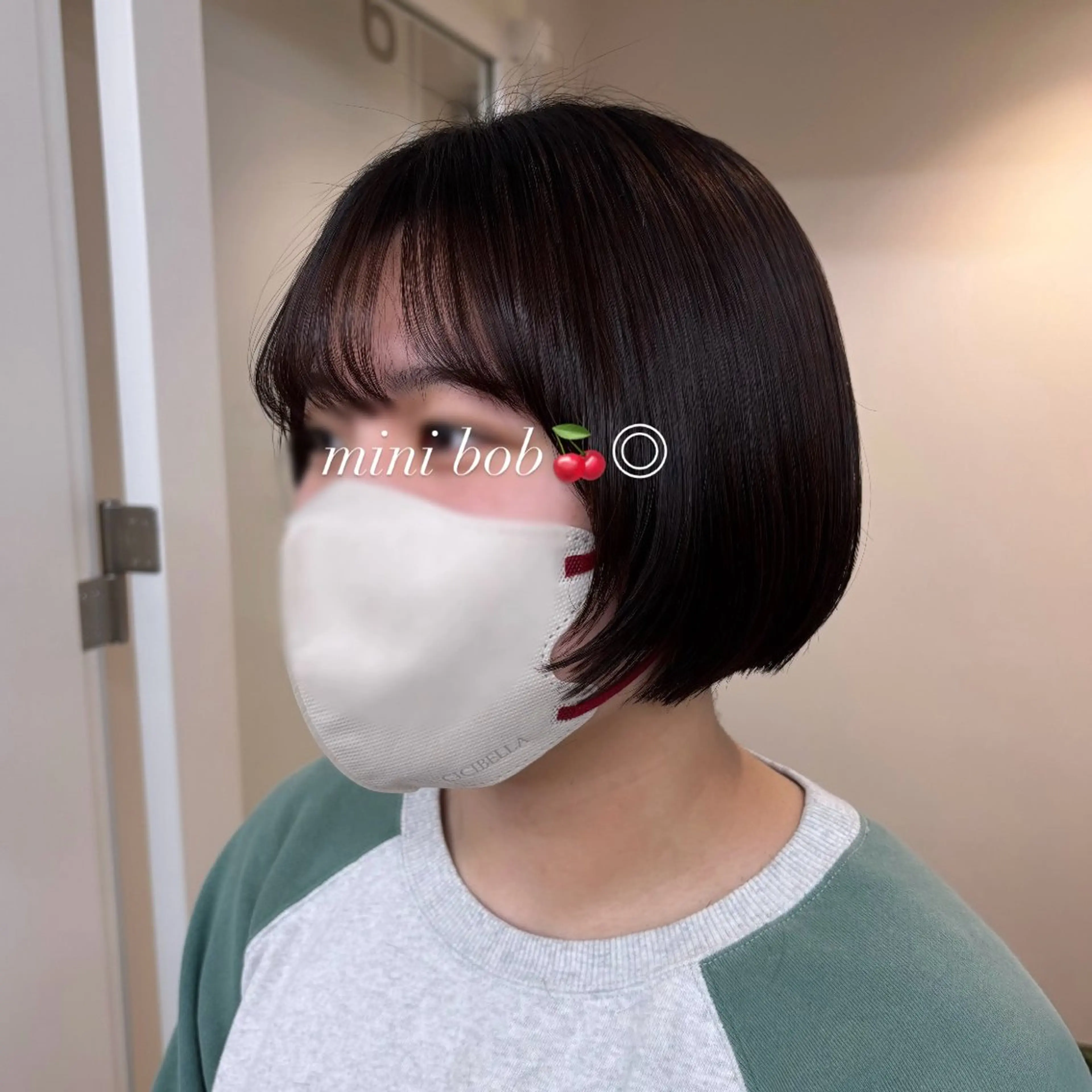 ショート ボブ 顔まわりレイヤー 顔周りカット レイヤーカット 小顔カット かどたはるな レイヤー/パーマのヘアスタイル