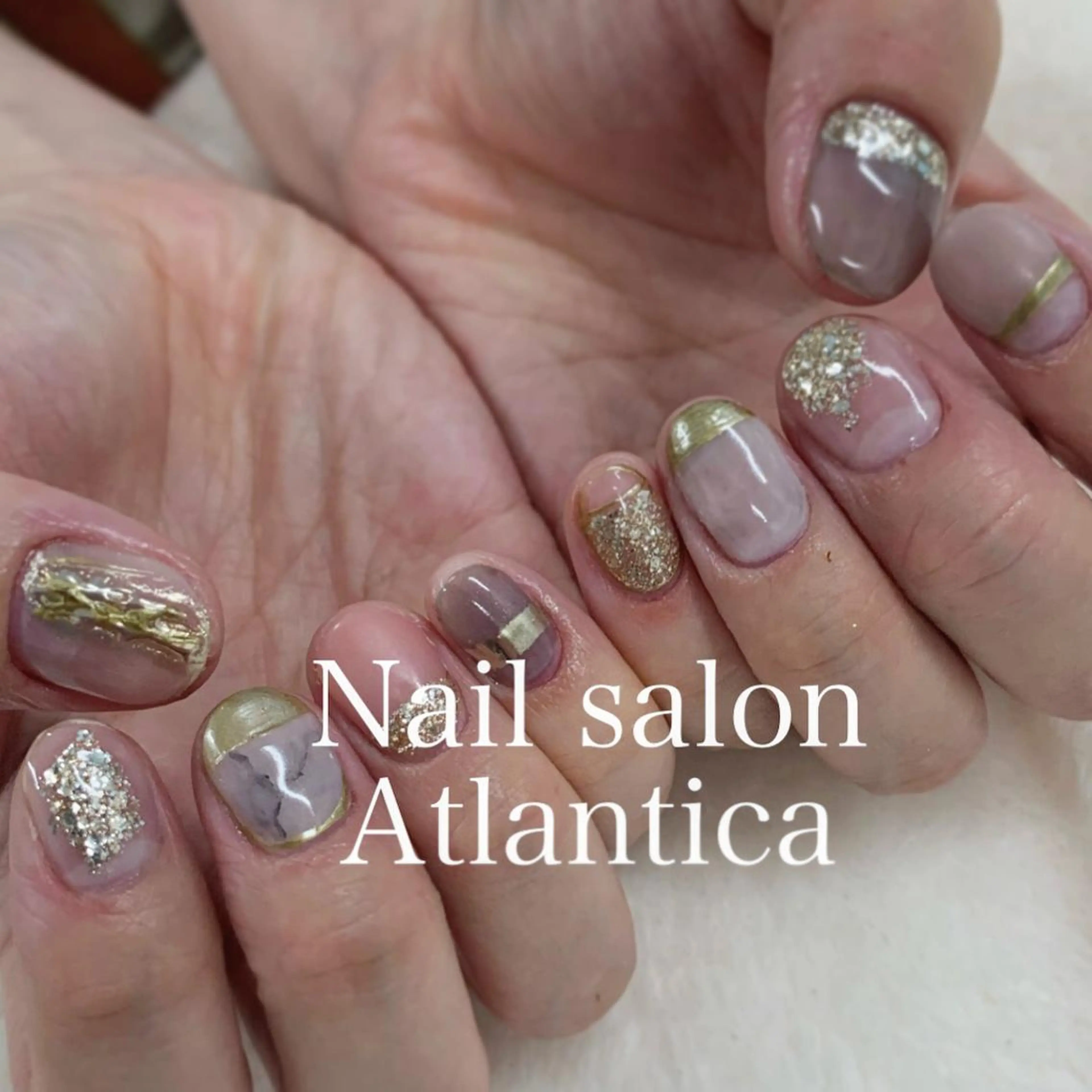 セミロング ネイル ニュアンスネイル ショートネイル ハンドネイル Nail salon Atlantica所属・Nail salon ✩ ｱﾄﾗﾝﾃｨｶのネイルデザイン