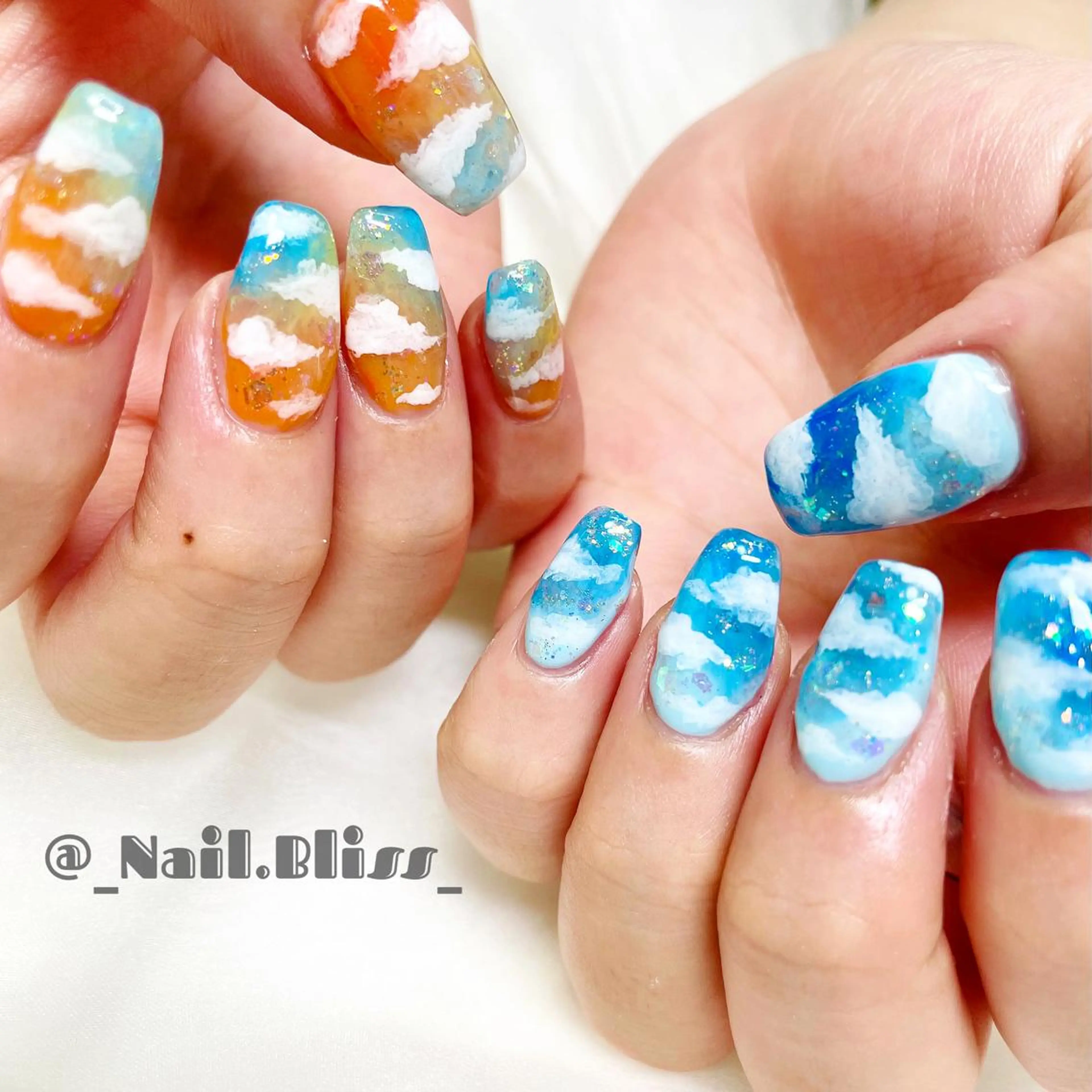 ネイル ブルー ハンドネイル NAIL BLISSのネイルデザイン
