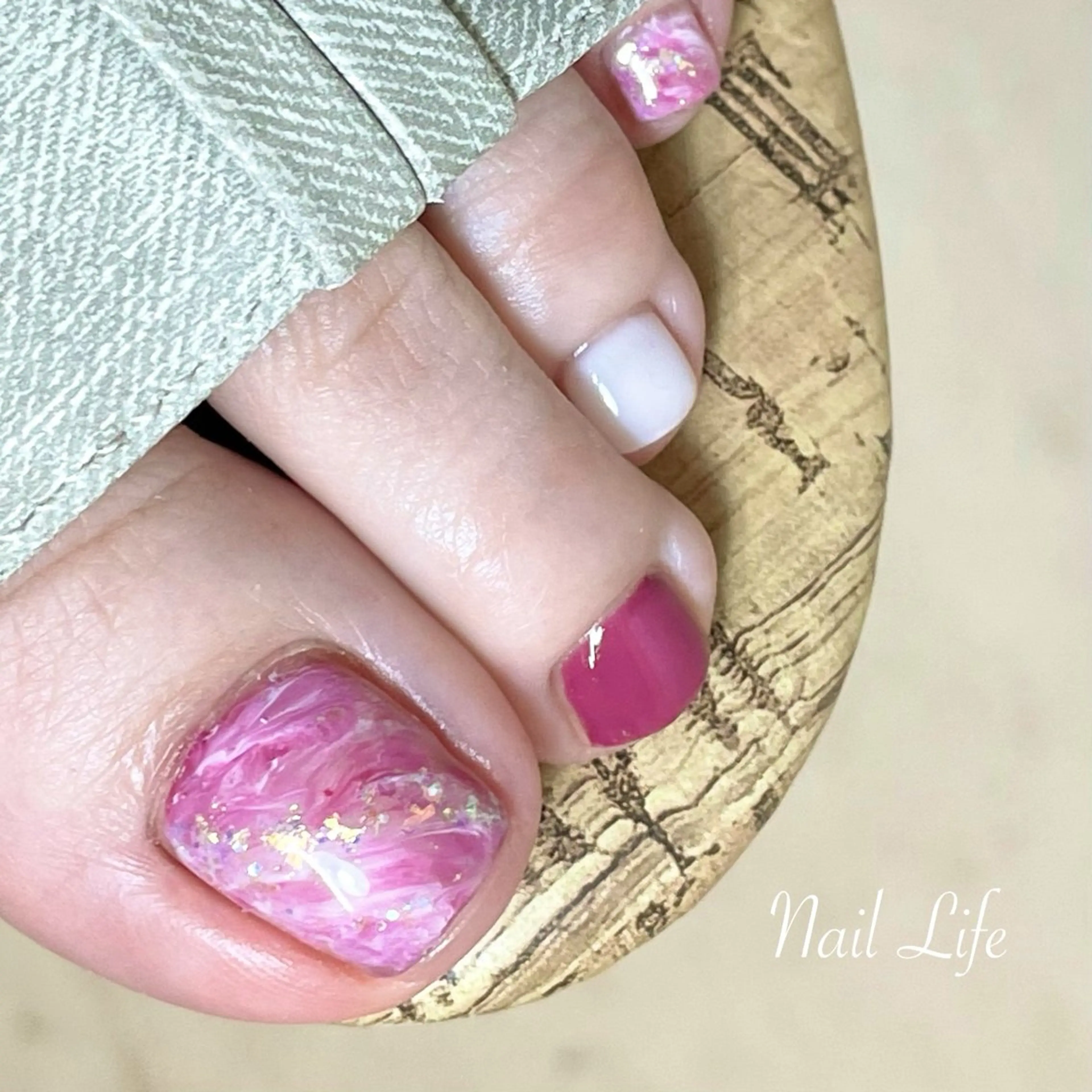 ネイル フットネイル 大理石ネイル(マーブル) 春ネイル 大嶋 めぐみのネイルデザイン