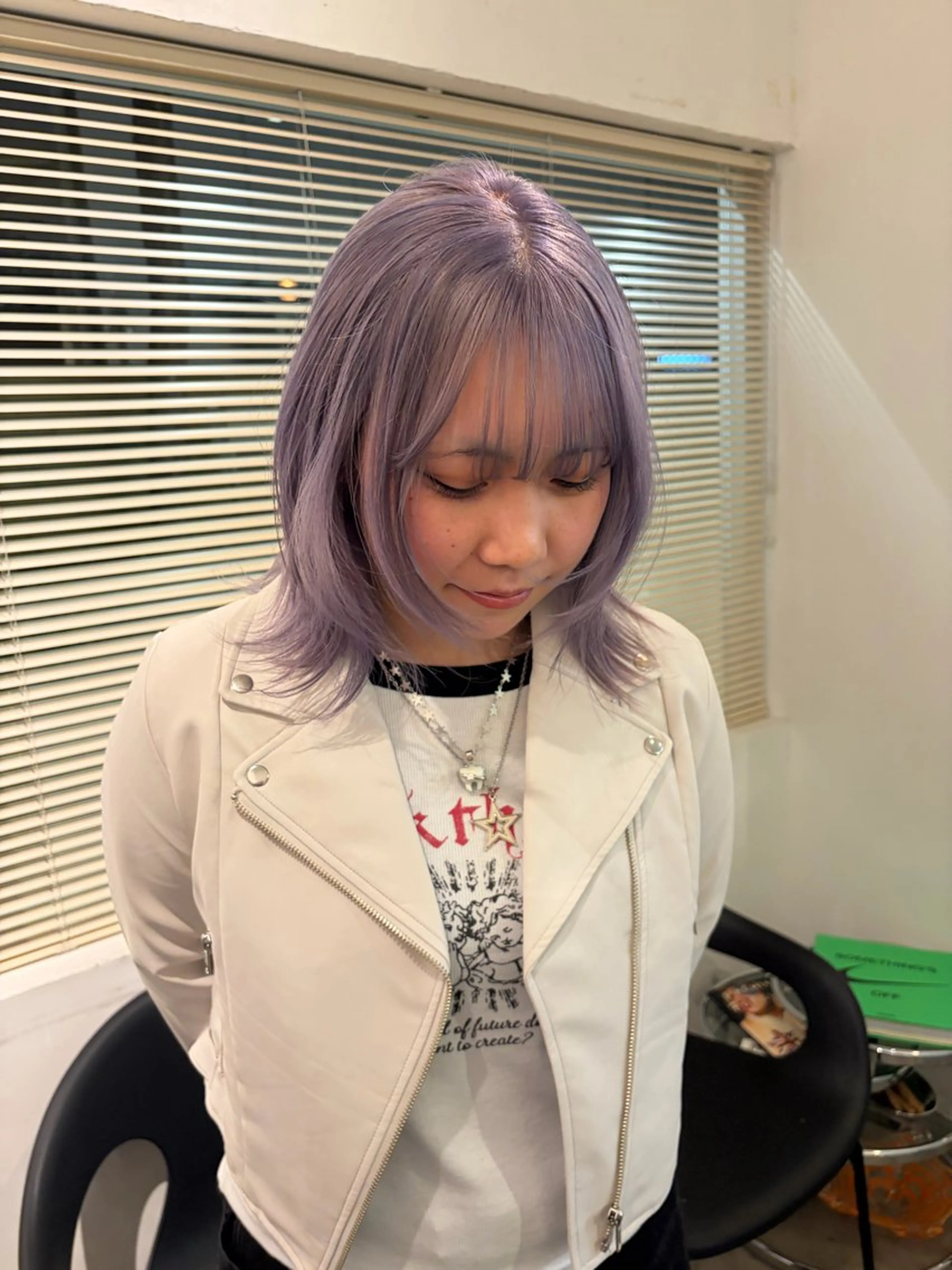 ミディアム カラー ラベンダーカラー ヘアカラー Ravo所属・キラ/ハイトーン/ 福岡美容室のヘアスタイル