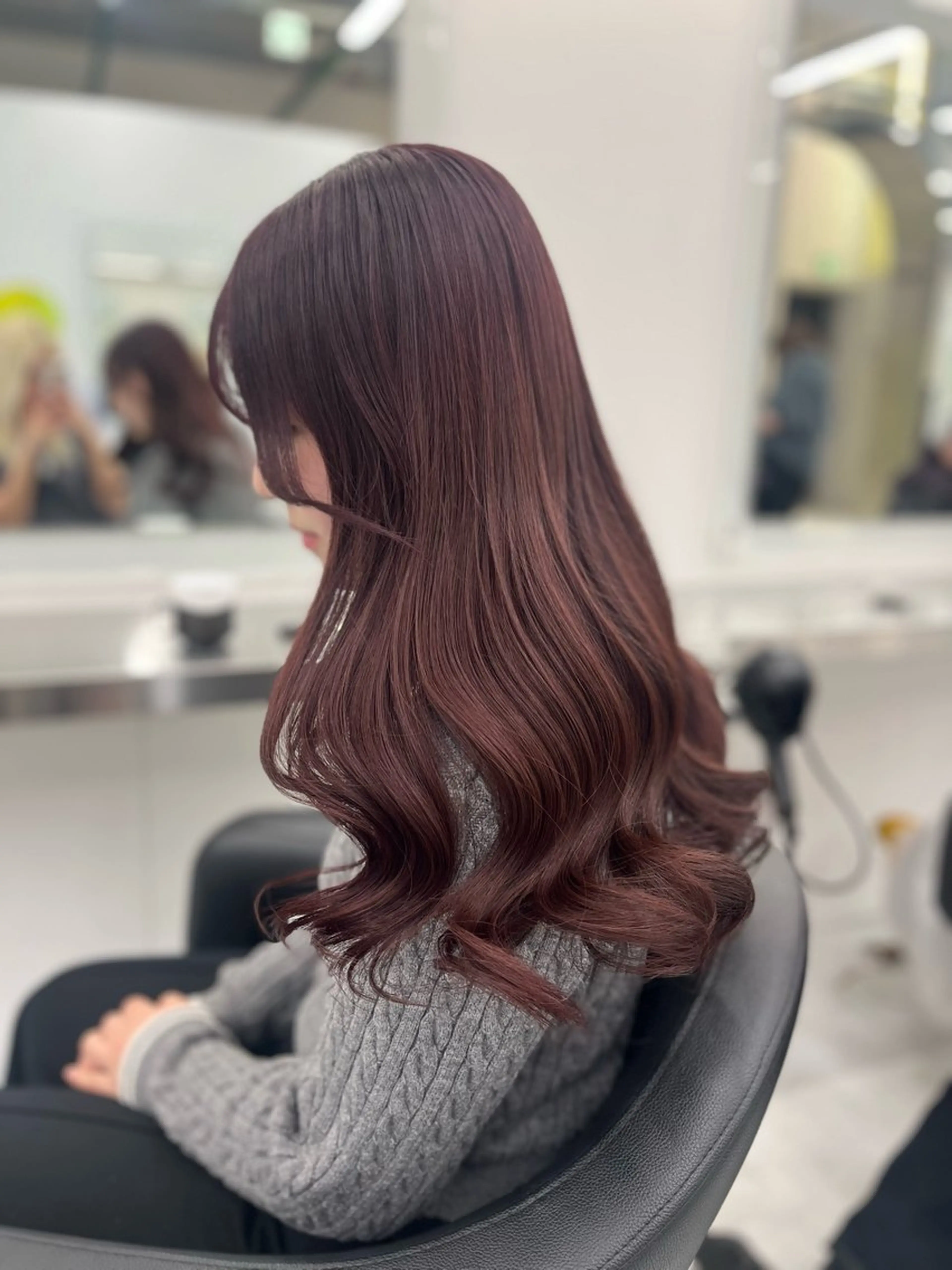 ロング ヘアカラー トリートメント ヘッドスパ ヘアセット 💗韓国暖色ヘア NO.1💗🪽のヘアスタイル