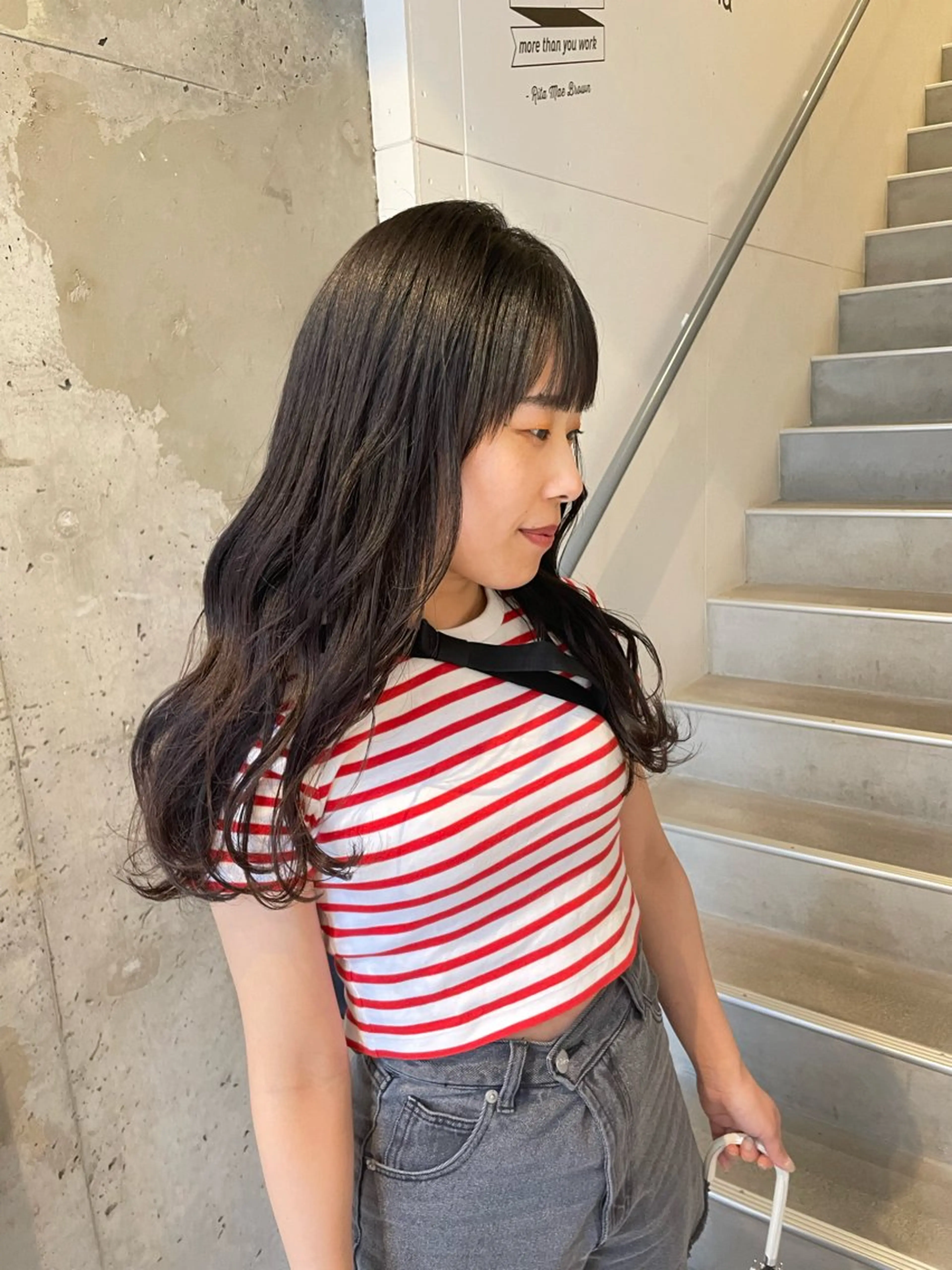 ロング パーマ 顔周りカット 小顔カット A/LEE所属・久保田 千尋のヘアスタイル