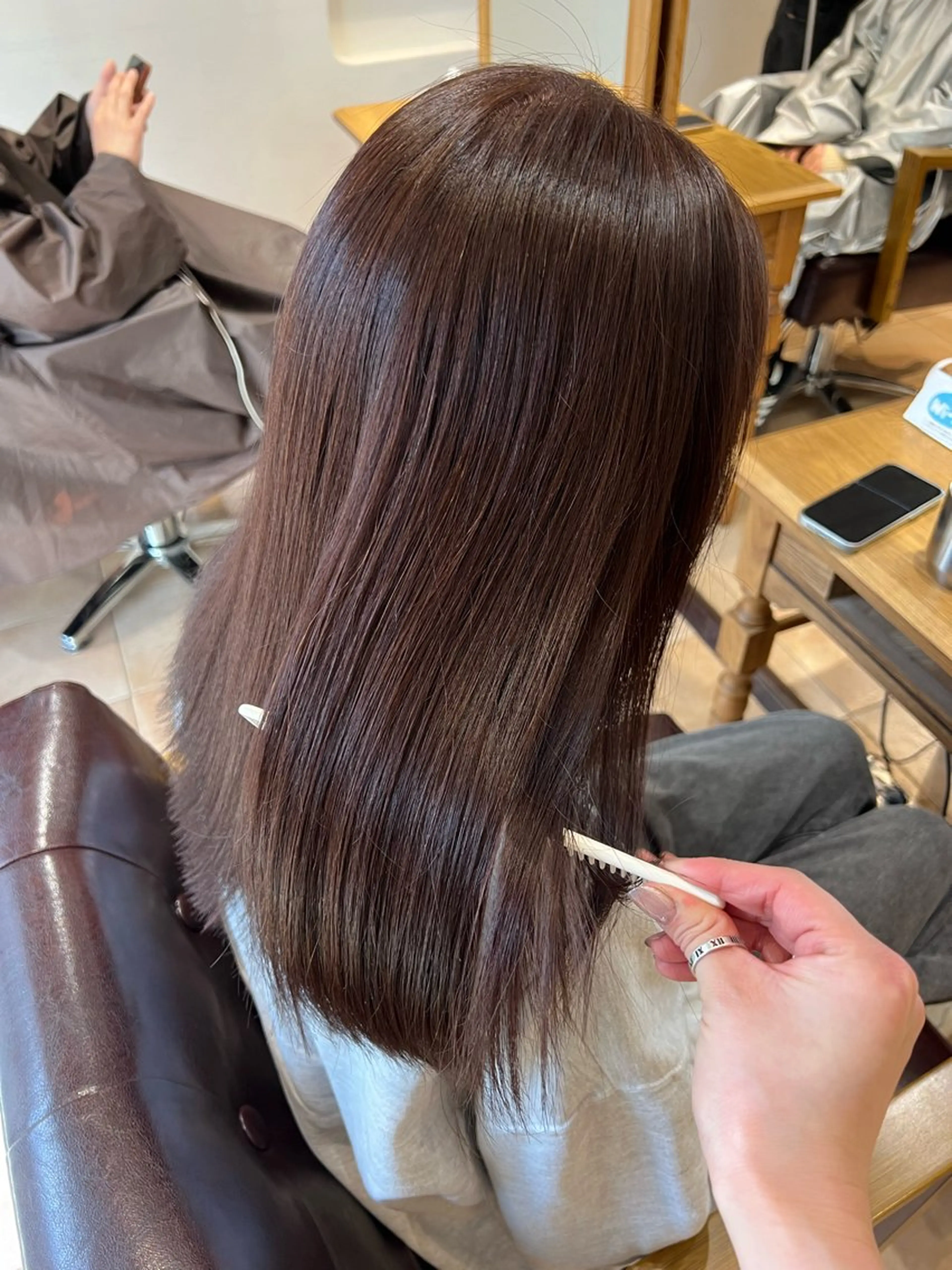 セミロング カラー 🥀韓国ヘア🥀 宮津真菜のヘアスタイル