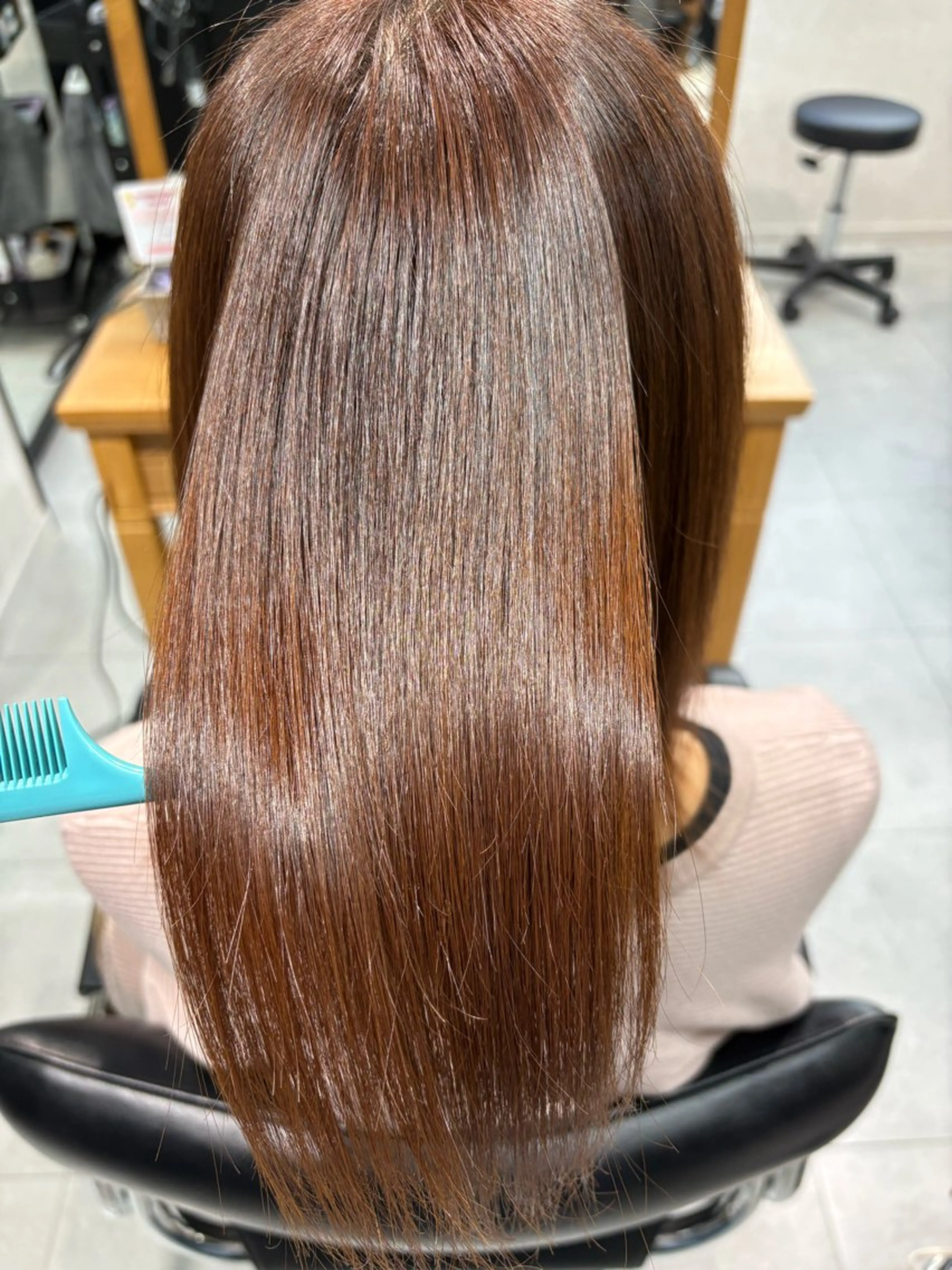 ミディアム 髪質改善 縮毛矯正 トリートメント 酸熱トリートメント トリートメント カラーモデル募集 ✨🤍モモハ🤍✨のヘアスタイル