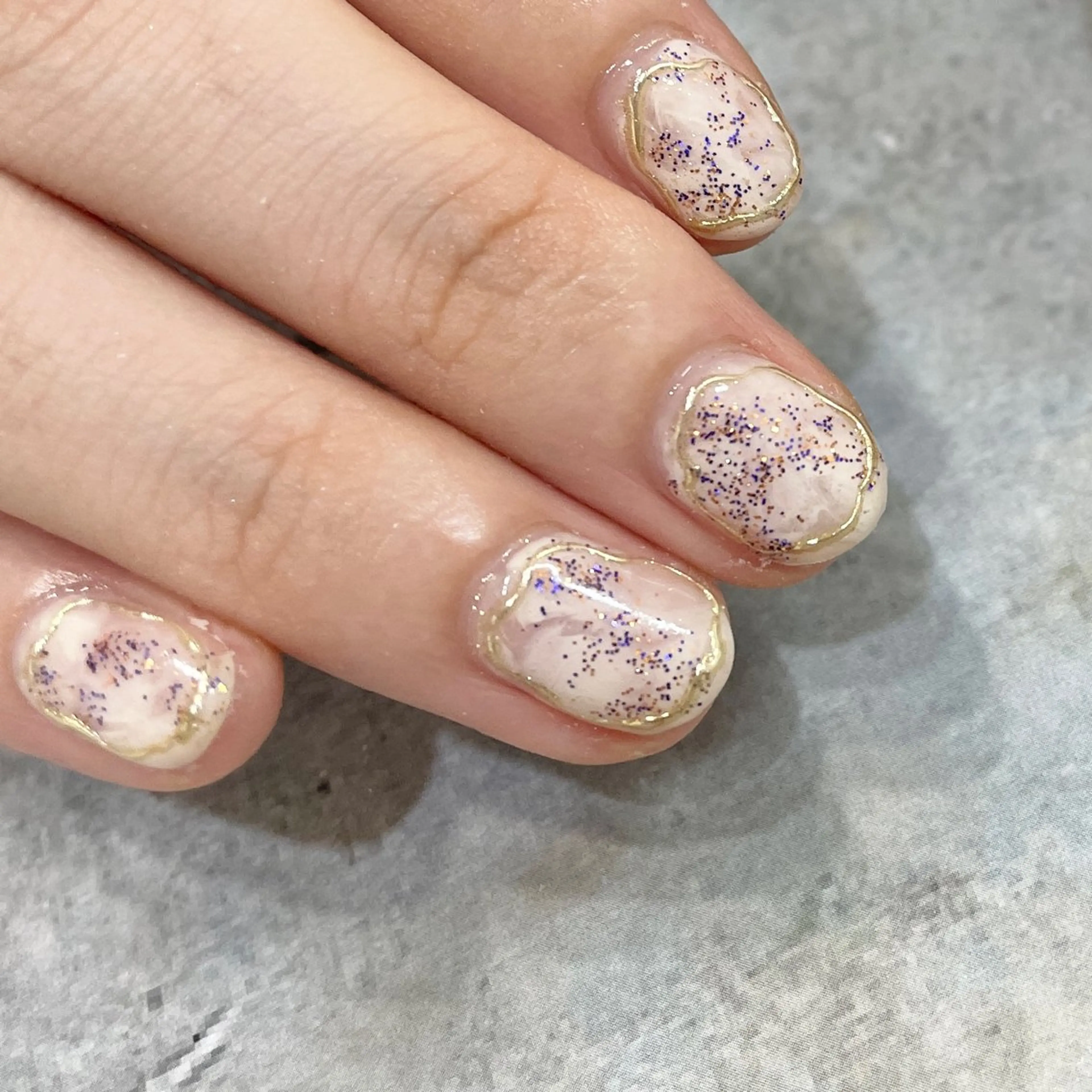 ネイル アートネイル 氷ネイル・うるうるネイル キラキラネイル 韓国ネイル ラメ(グリッター) ハンドネイル 園田 ソノダのネイルデザイン