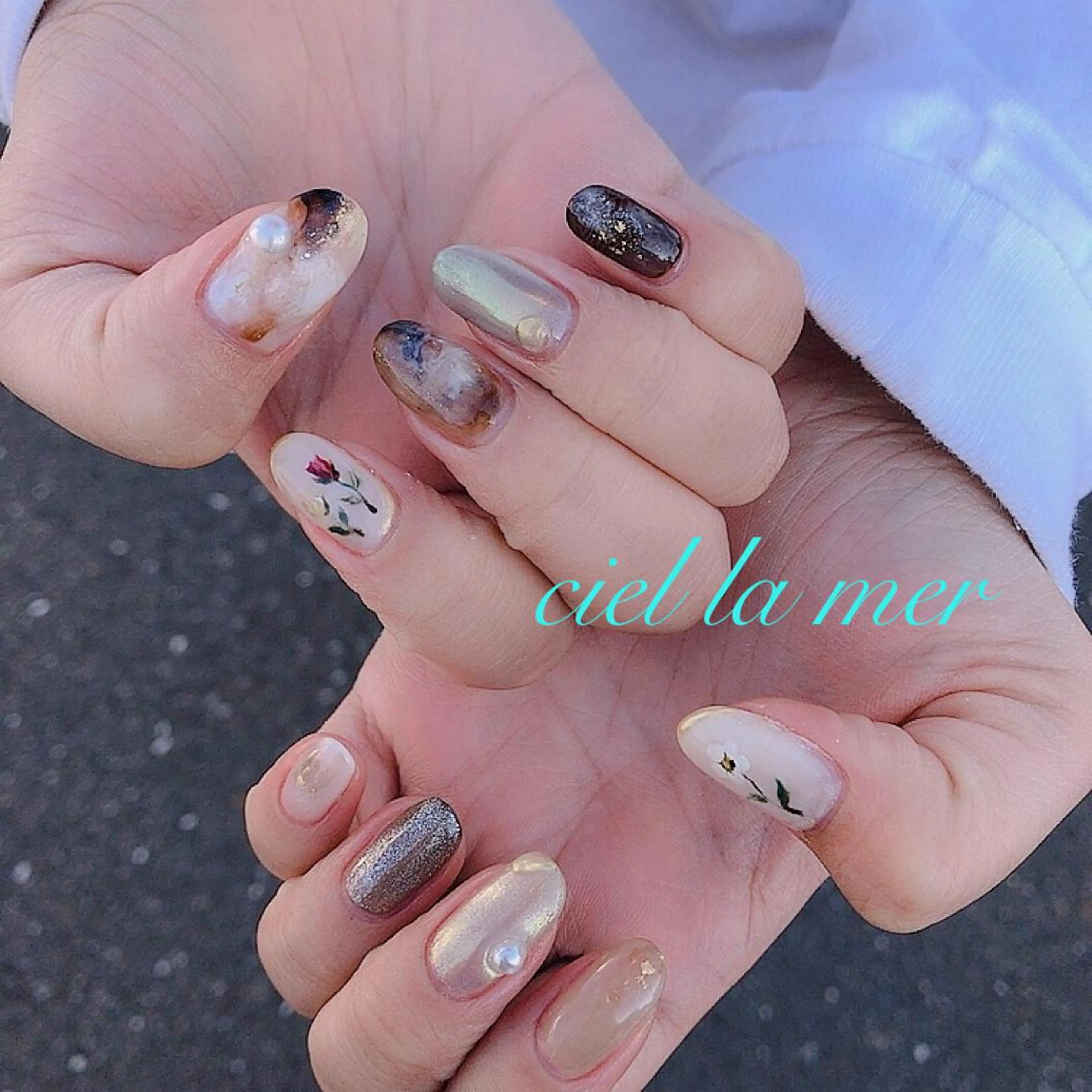 ネイル ハンドネイル フットネイル ciel la merのネイルデザイン