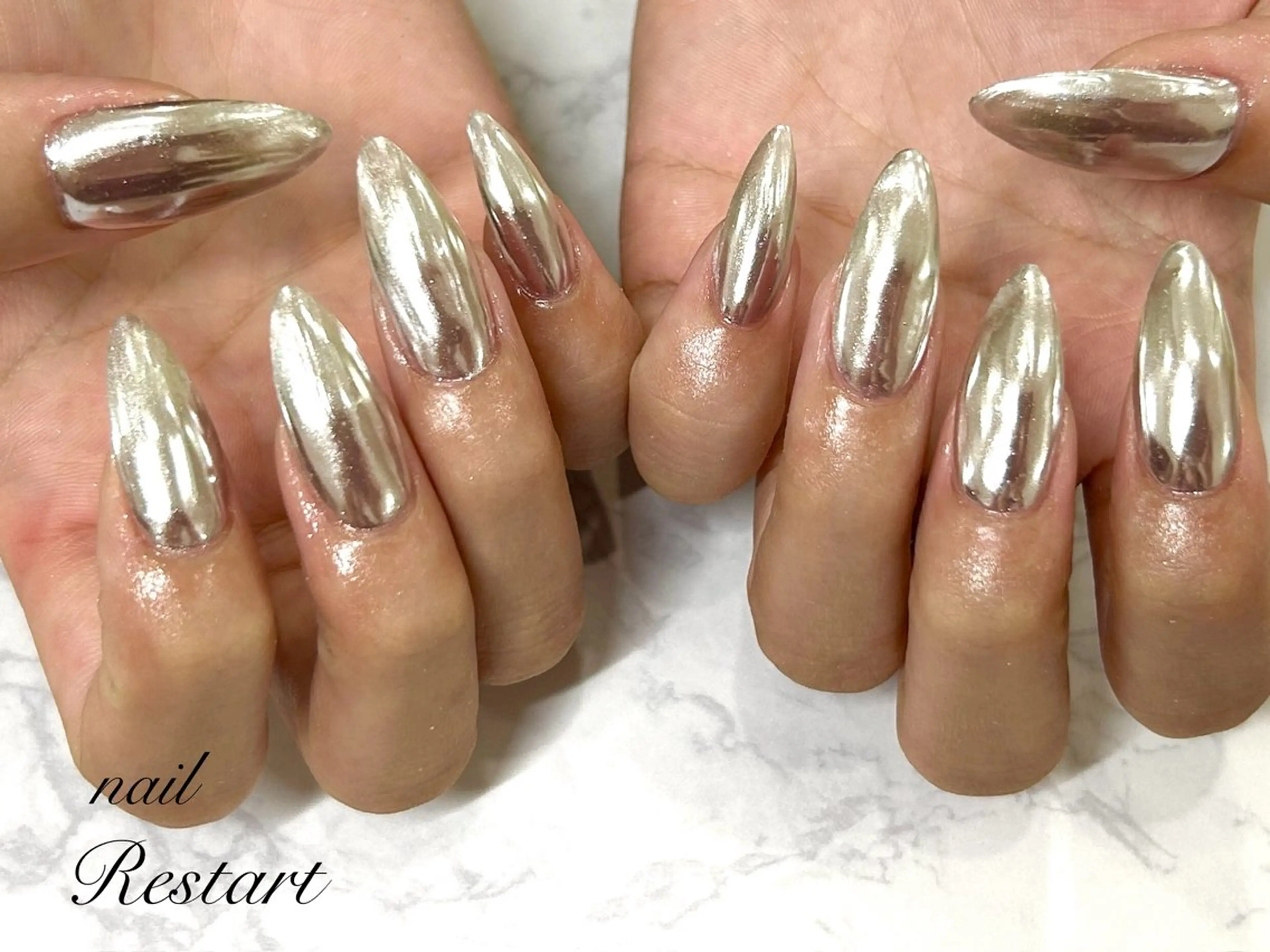 ロング ハンドネイル nail Restart所属・Restart YURIのネイルデザイン