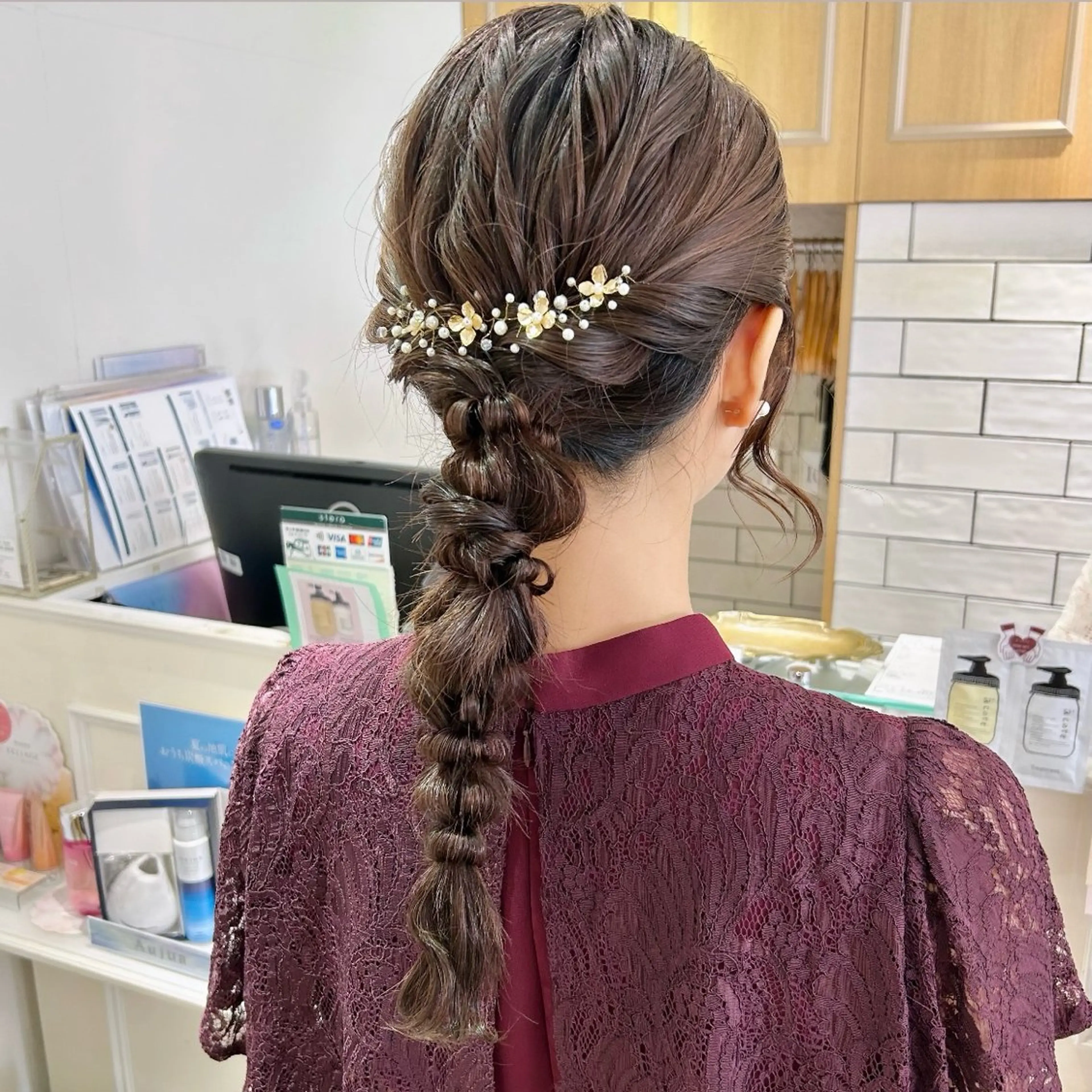 ロング カラー ヘアアレンジ ヘアセット 吉水 彩乃 /ボブ/透明感カラーのヘアスタイル