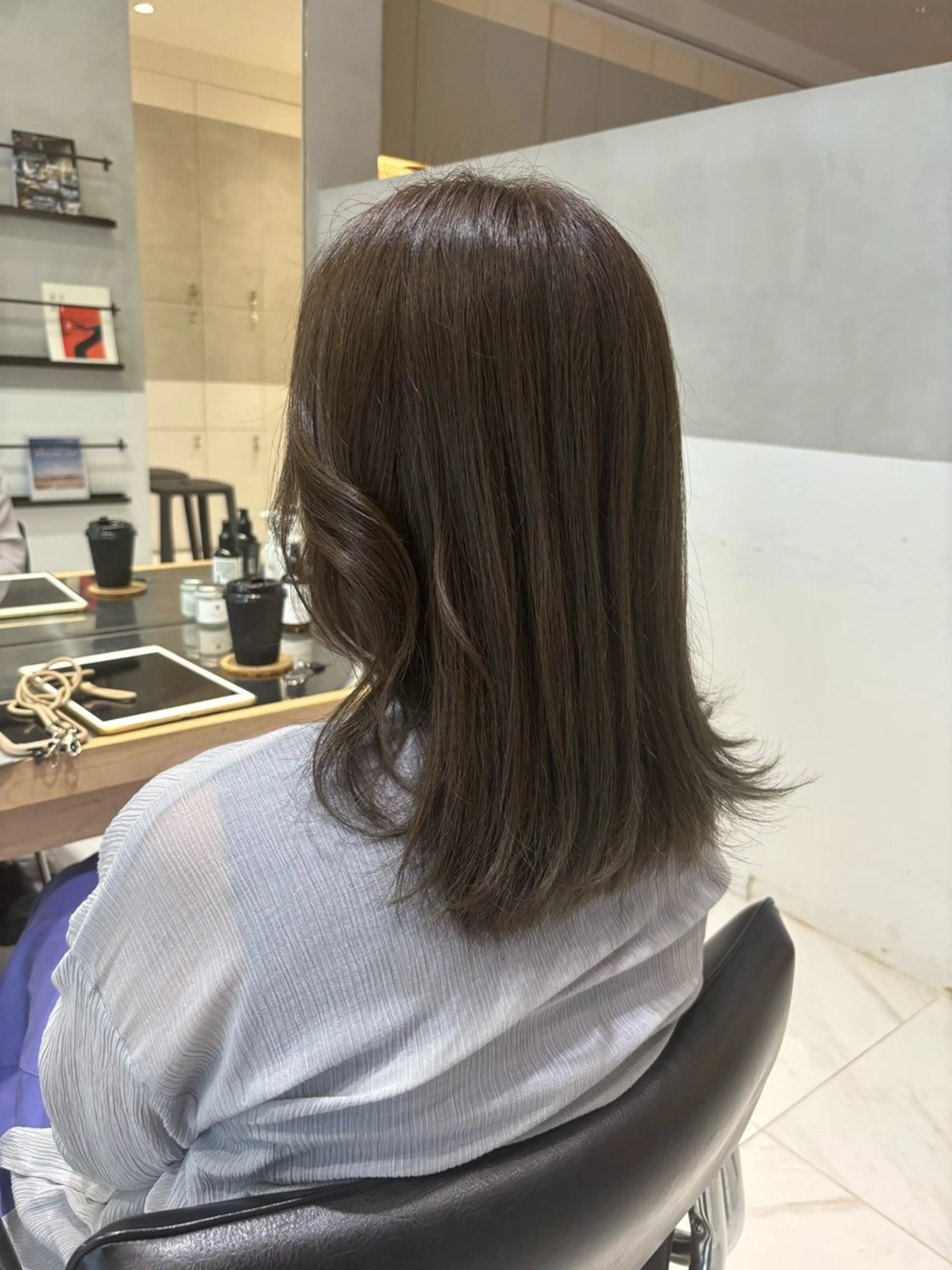 ミディアム ヘアカラー トリートメント ヘッドスパ ヘアセット オリーブ カラー✨有坂映哉のヘアスタイル